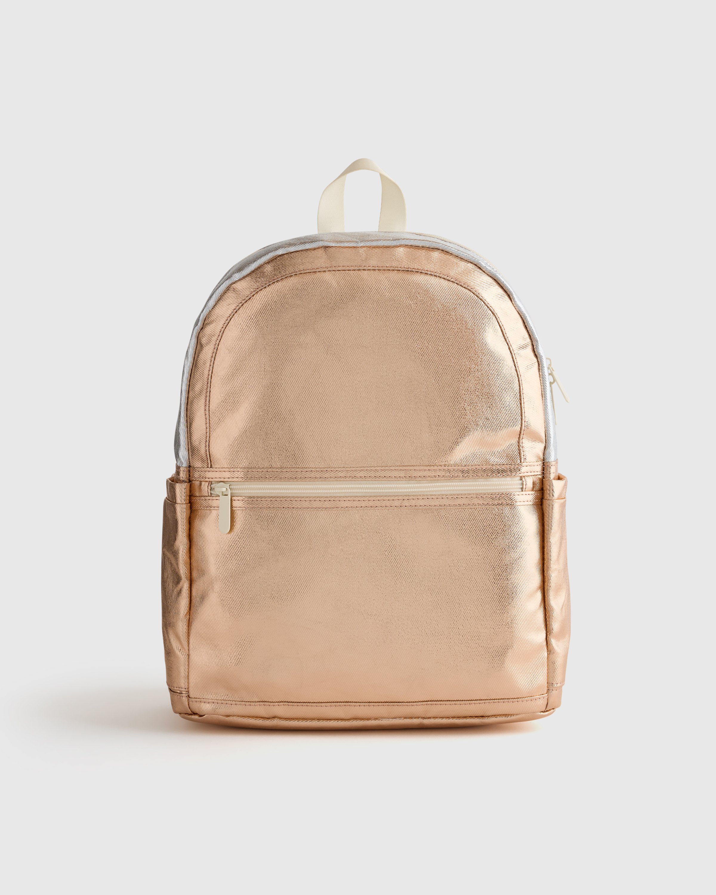 Rose Gold/Silver Recycled Double Pocket Backpack