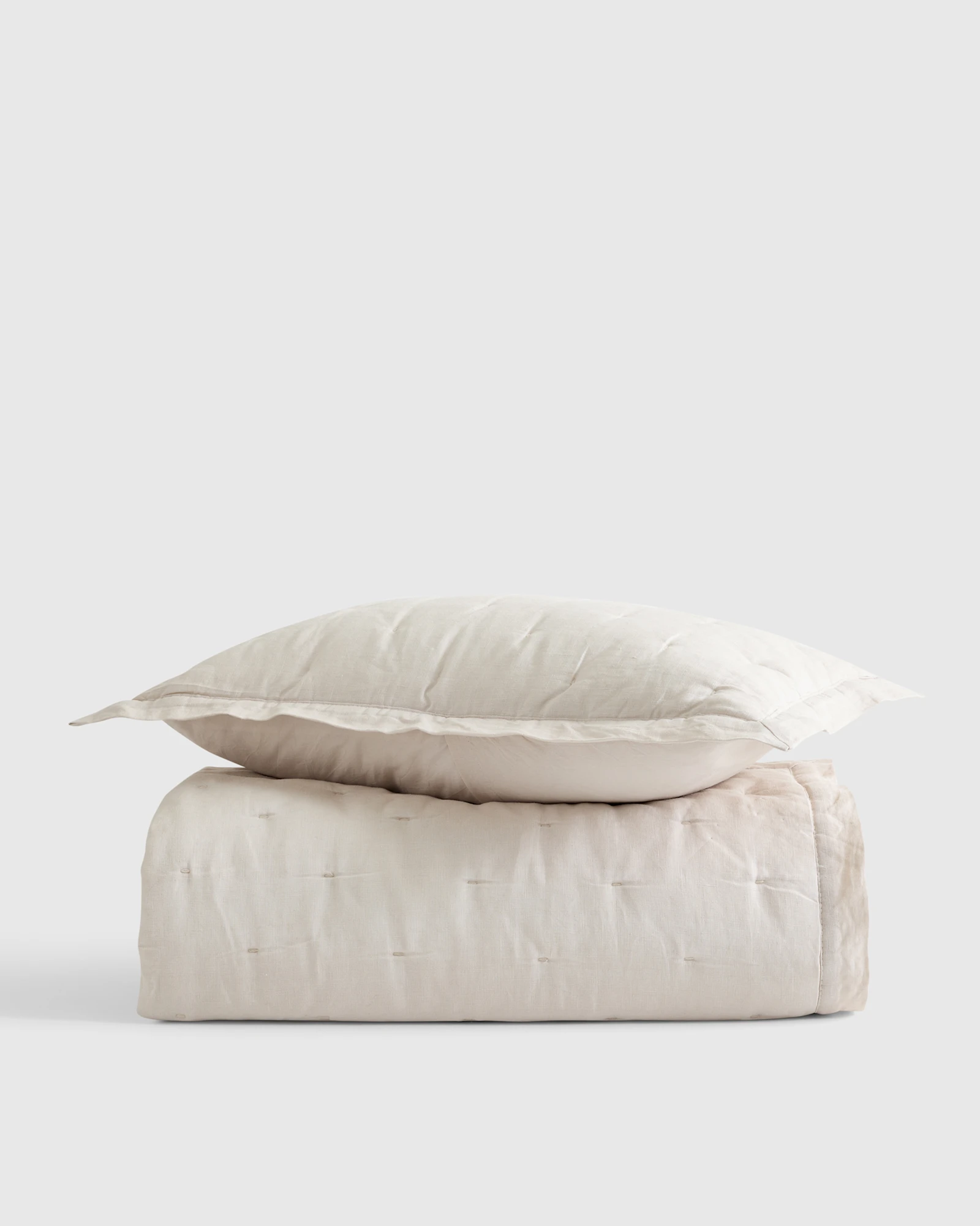 European Linen Toddler Dream Quilt & Sham Set in Mist