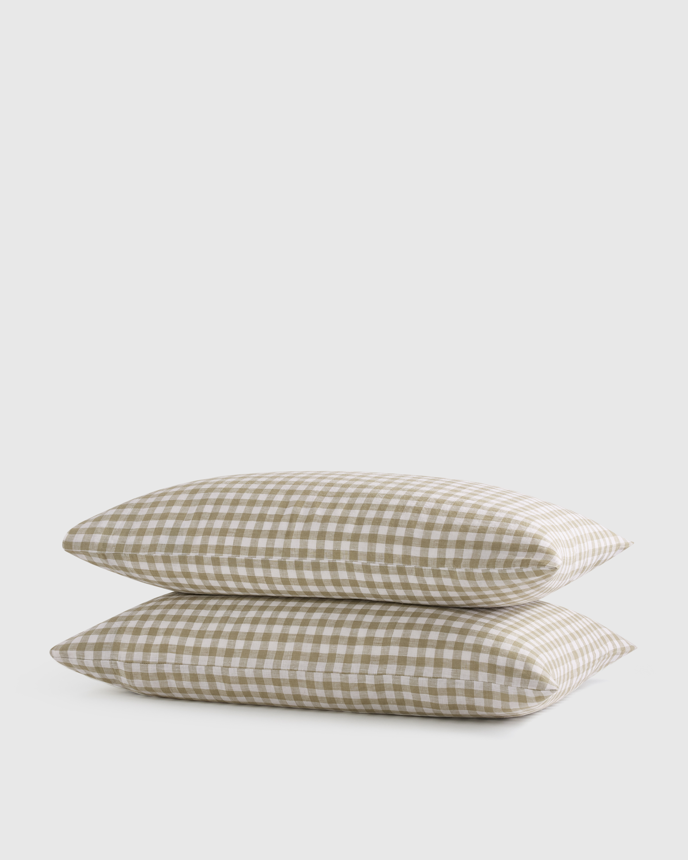 Willowleaf Gingham European Linen Pillowcase Set