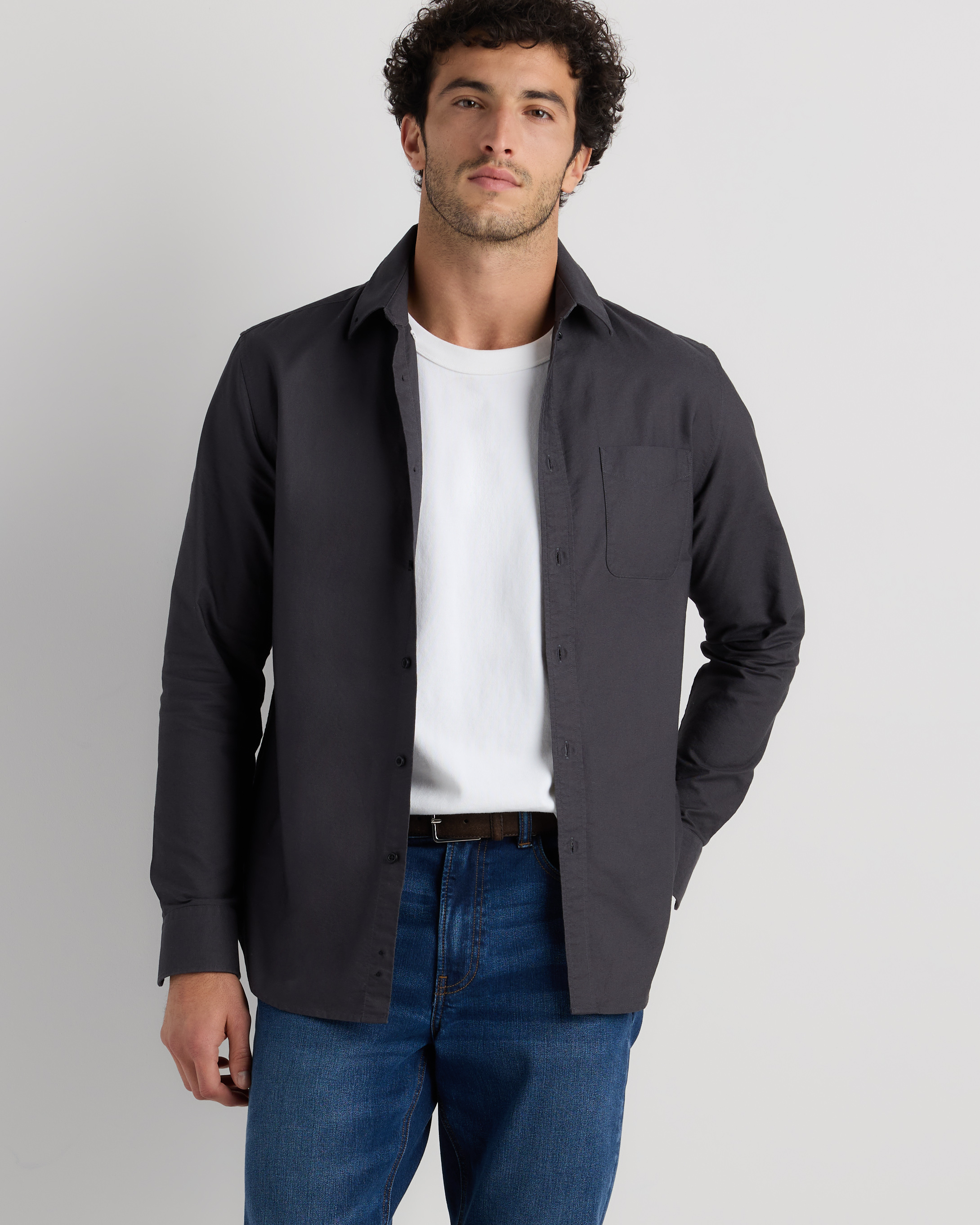 Dark Coal 100% Organic Cotton Oxford Shirt