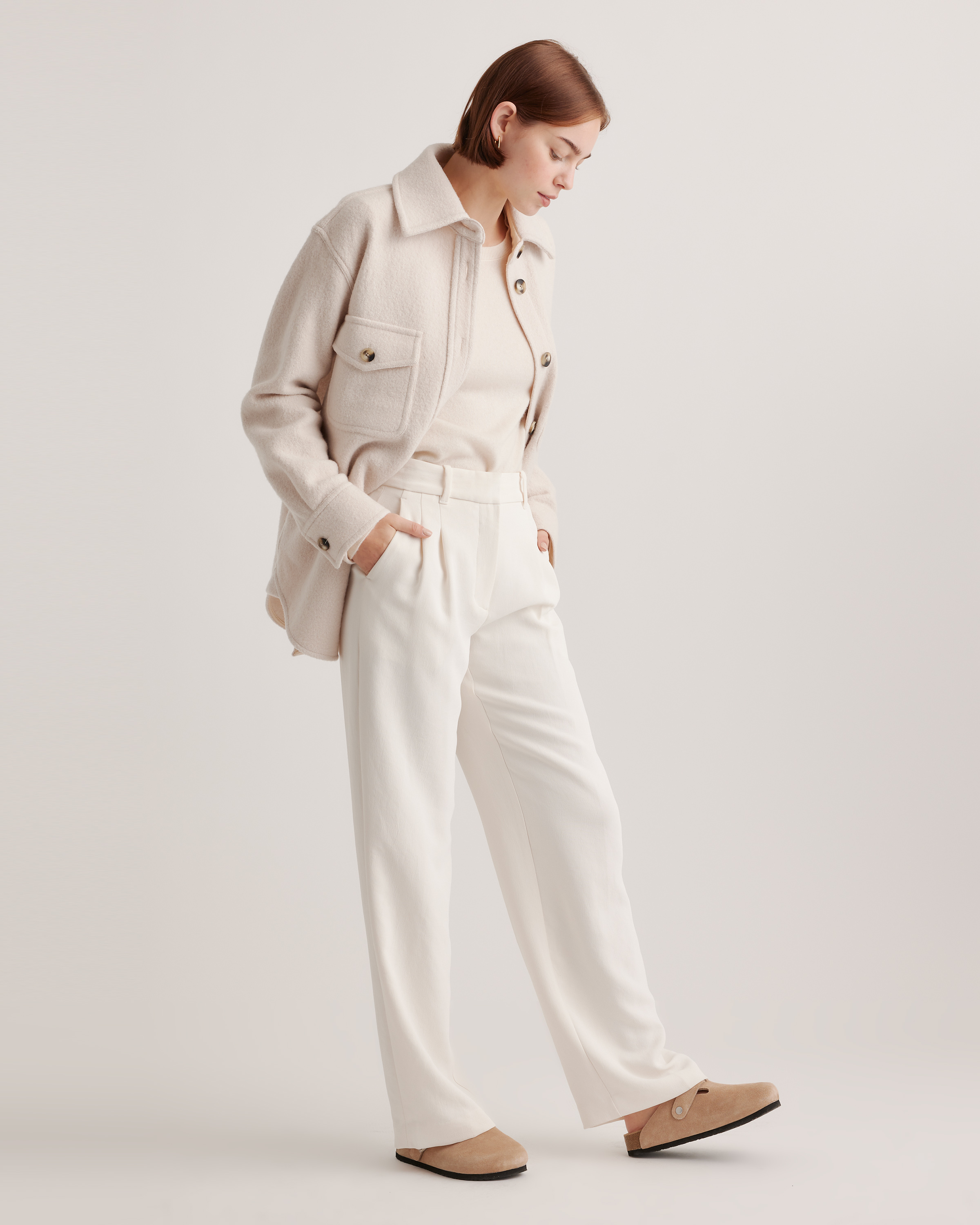 Water Repellent Suede Clog Mule