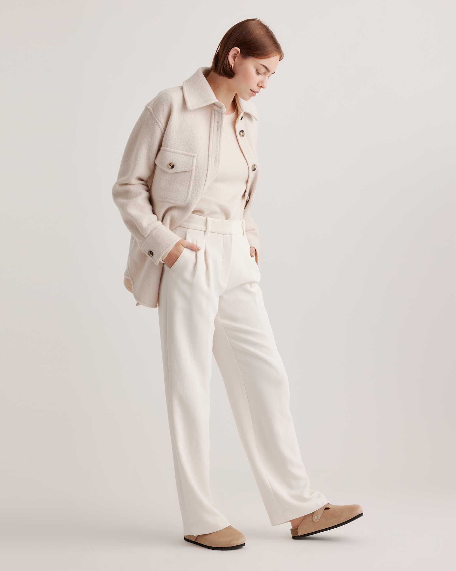 Water Repellent Suede Clog Mule