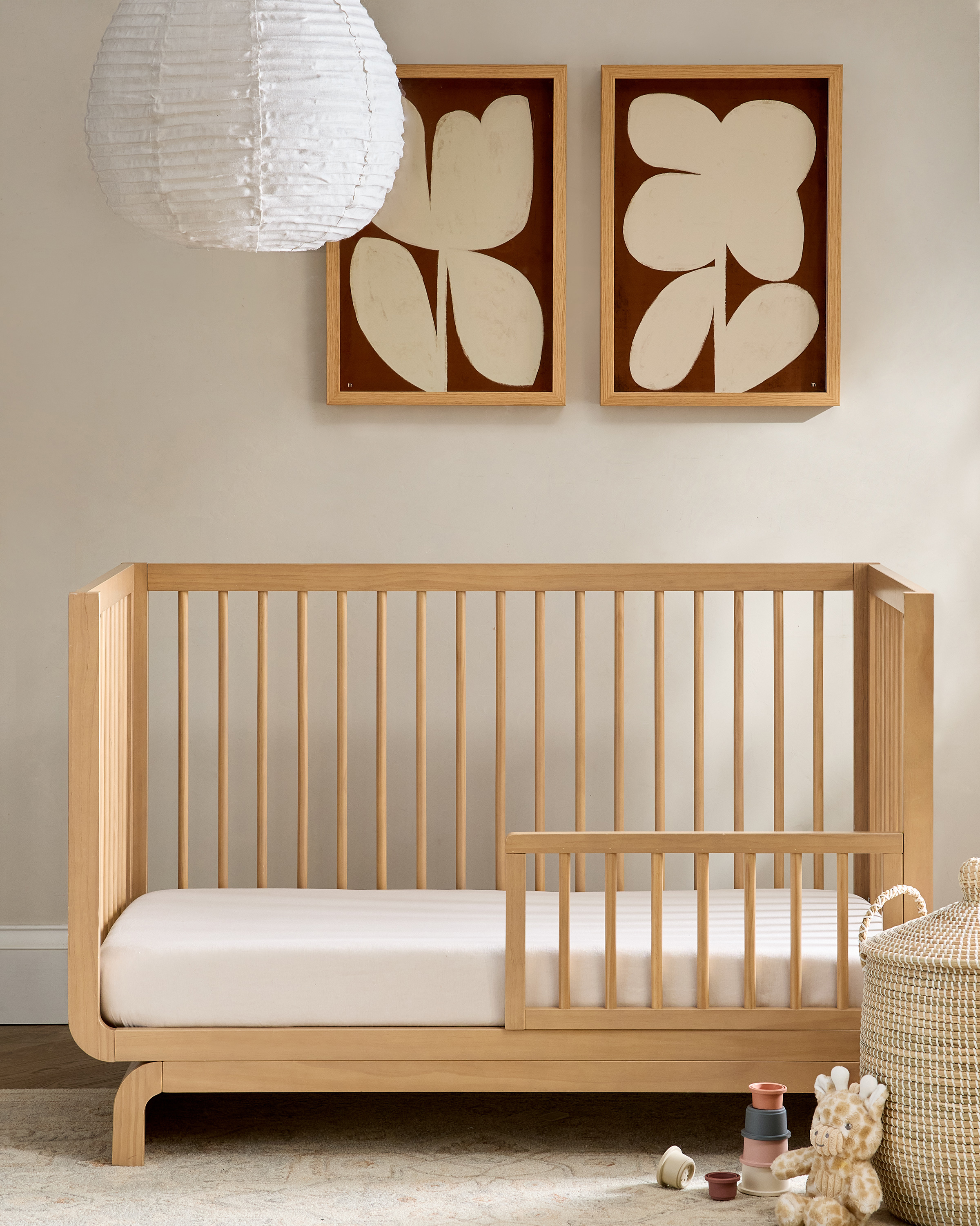 Quince | European Linen Fitted Crib Sheet in Sand