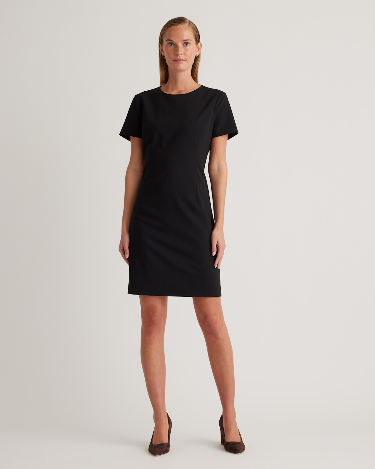 QUINCE Italian Wool Short Sleeve Dress