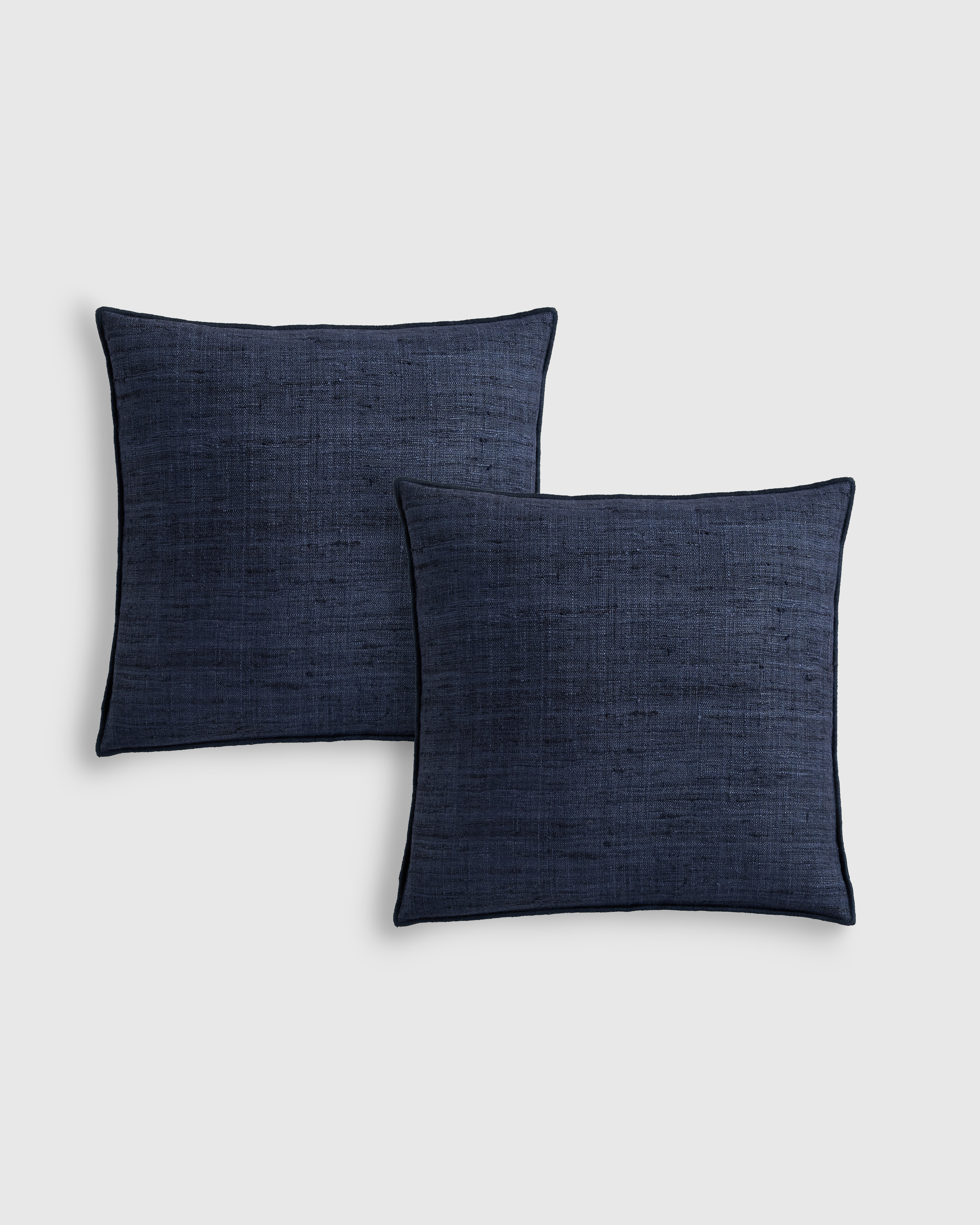 True Navy Raw Silk Textured Pillow Cover (Set of 2)