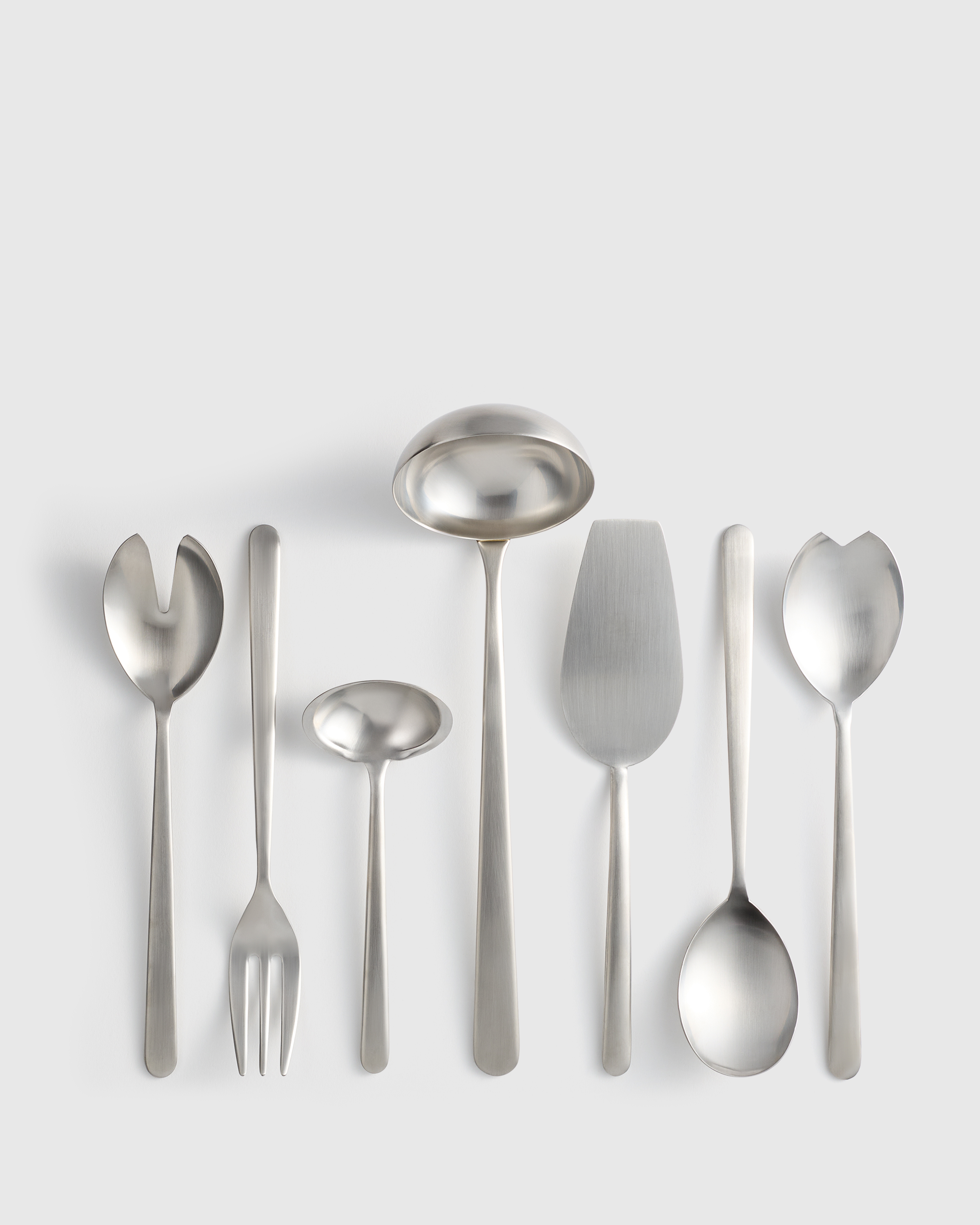 Brushed Stainless Steel Linea 7-Pc Serving Utensil Set by Mepra