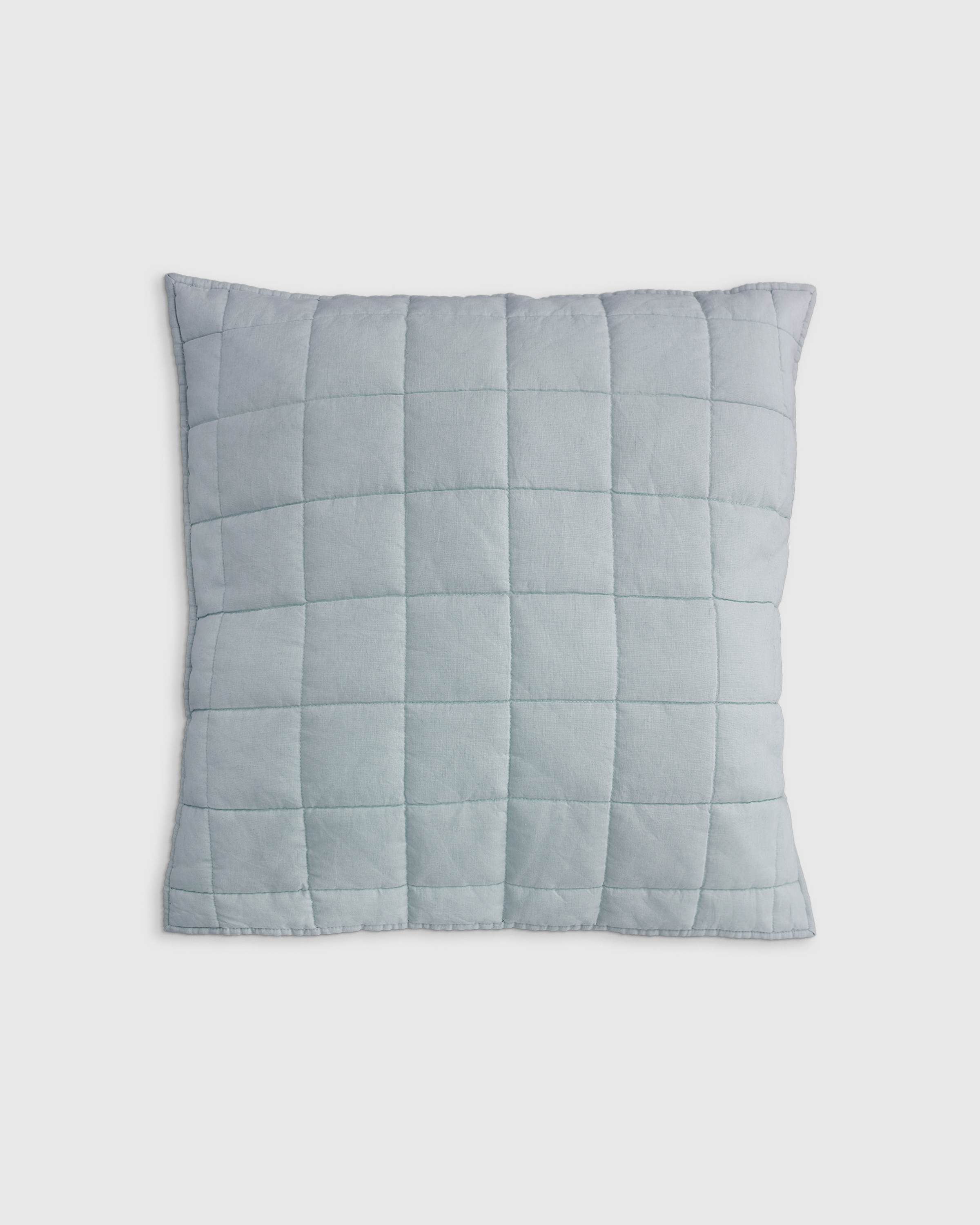 Mist European Linen Box Quilted Euro Sham