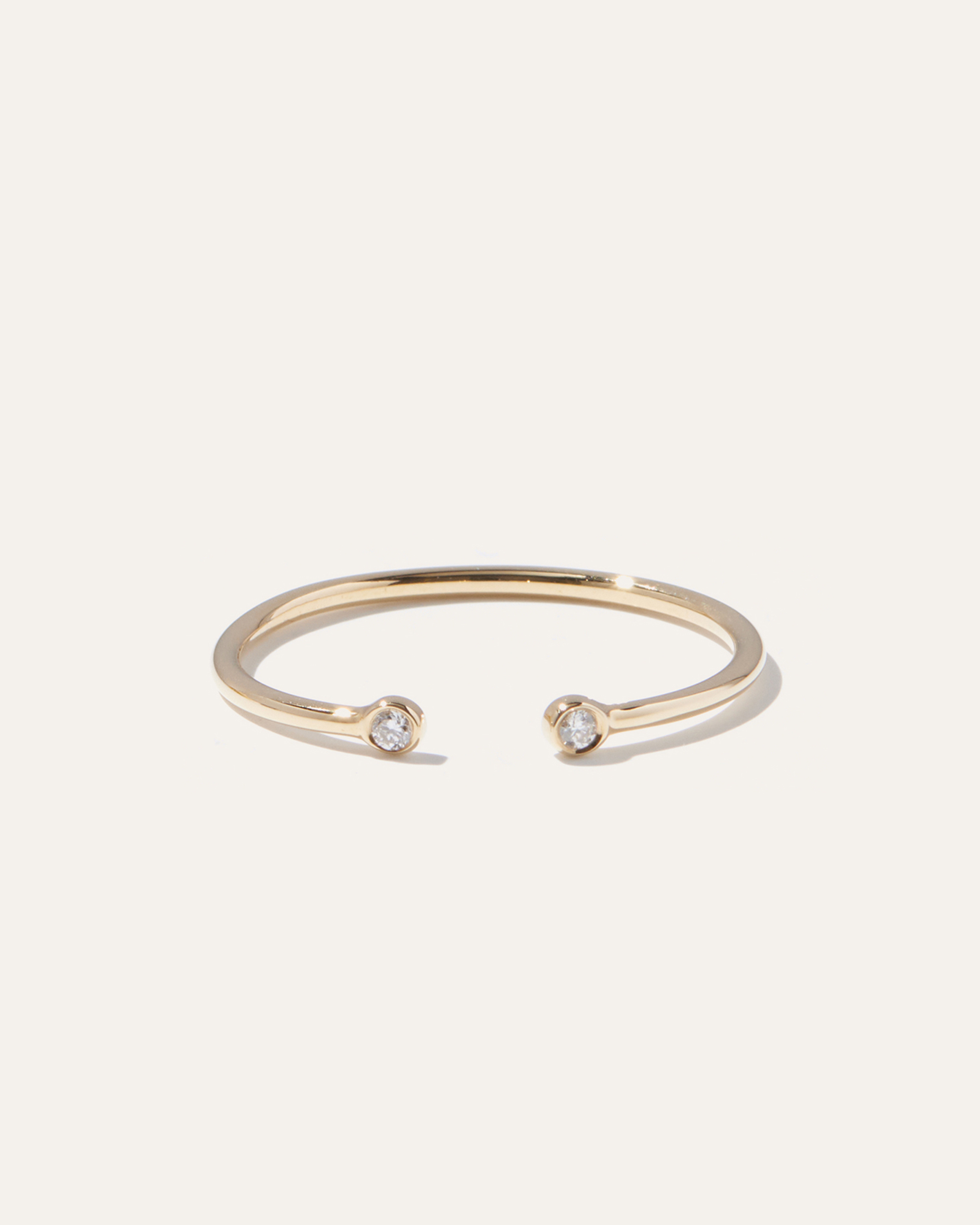 Yellow Gold 14K Gold Diamond Bezel Open Ring