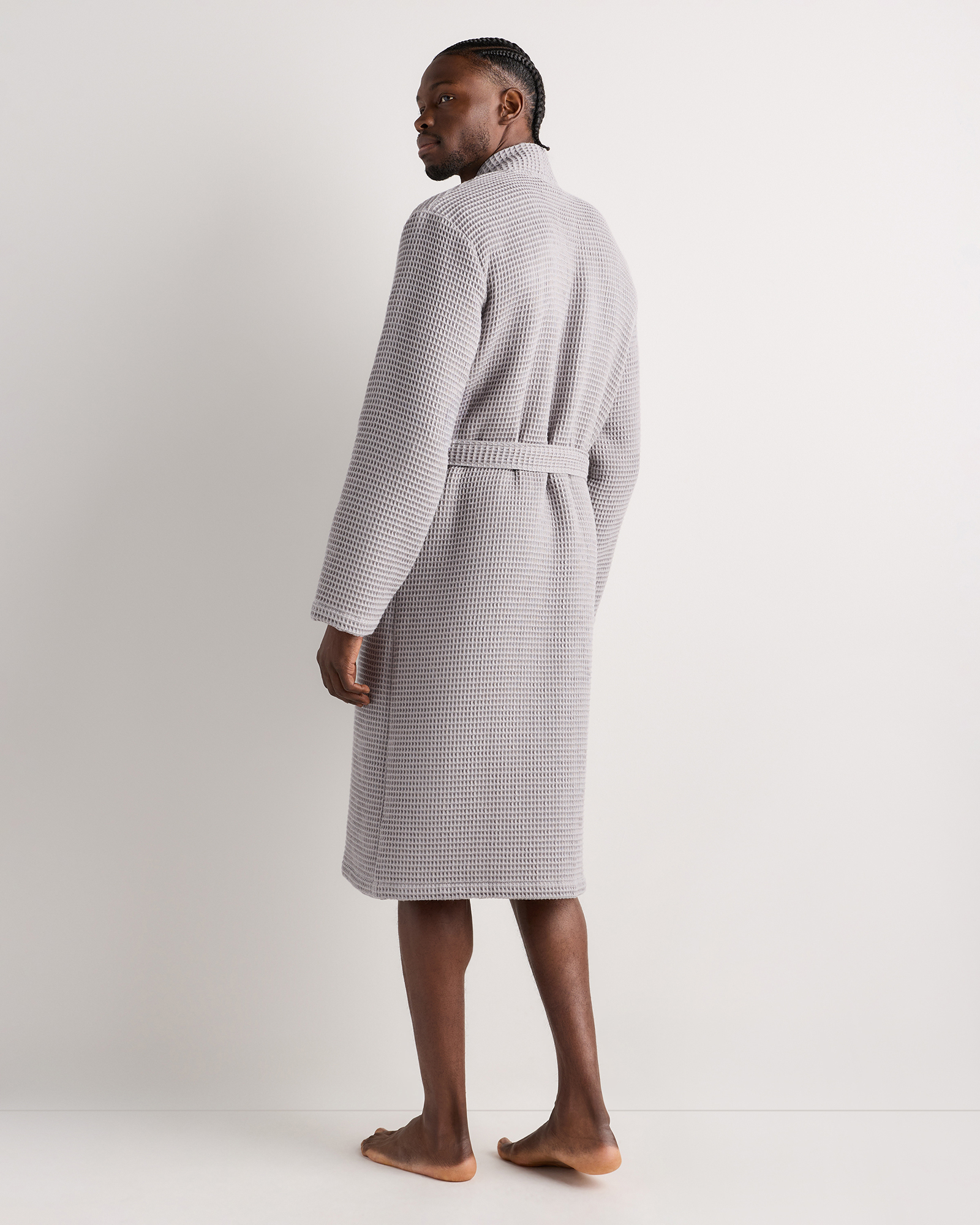 Organic Turkish Waffle Robe in Grey, Size Large, Cotton by Quince