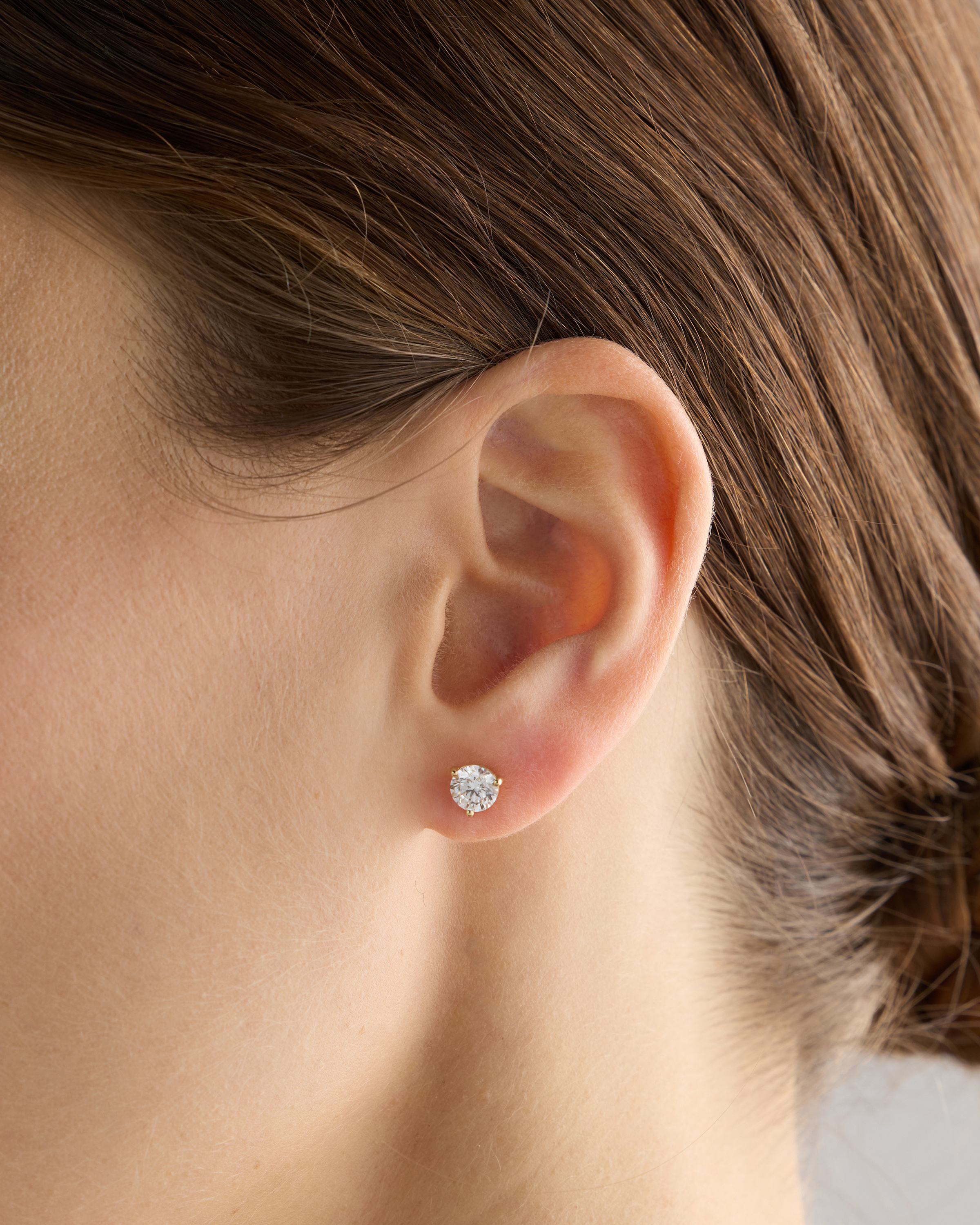 14K Gold Lab Grown Diamond Martini Studs - 1.5ctw - thumbnail 2