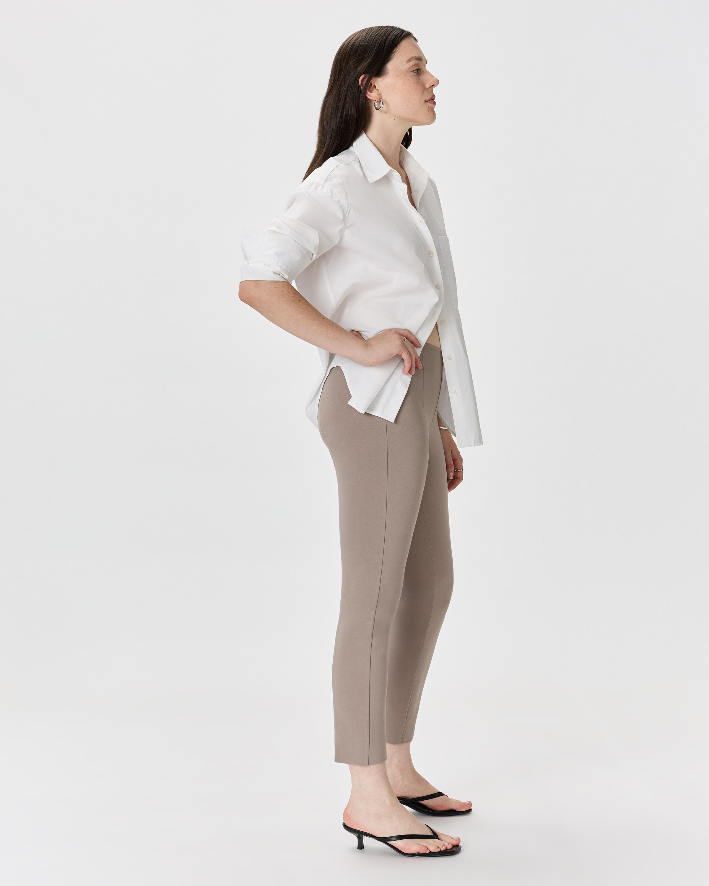 Ultra-Stretch Ponte Pintuck Ankle Pants
