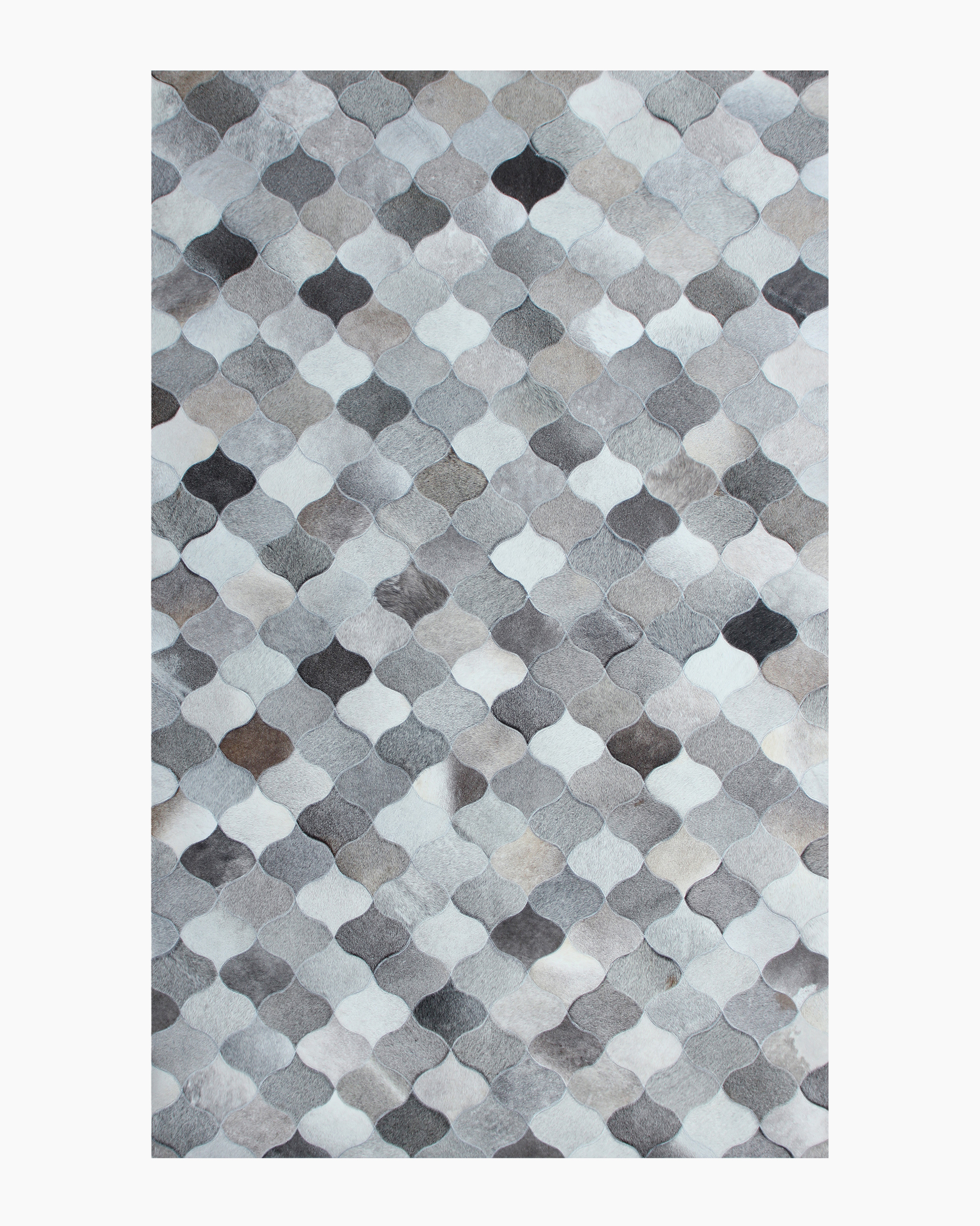 Grey Trellis Hair on Hide Rug