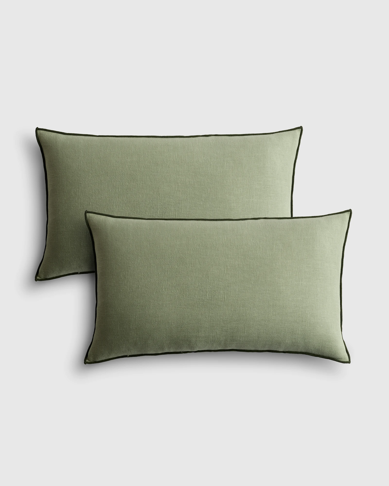 Contrast European Linen Pillow Cover (Set of 2) - Faded Denim/Denim, 20x20