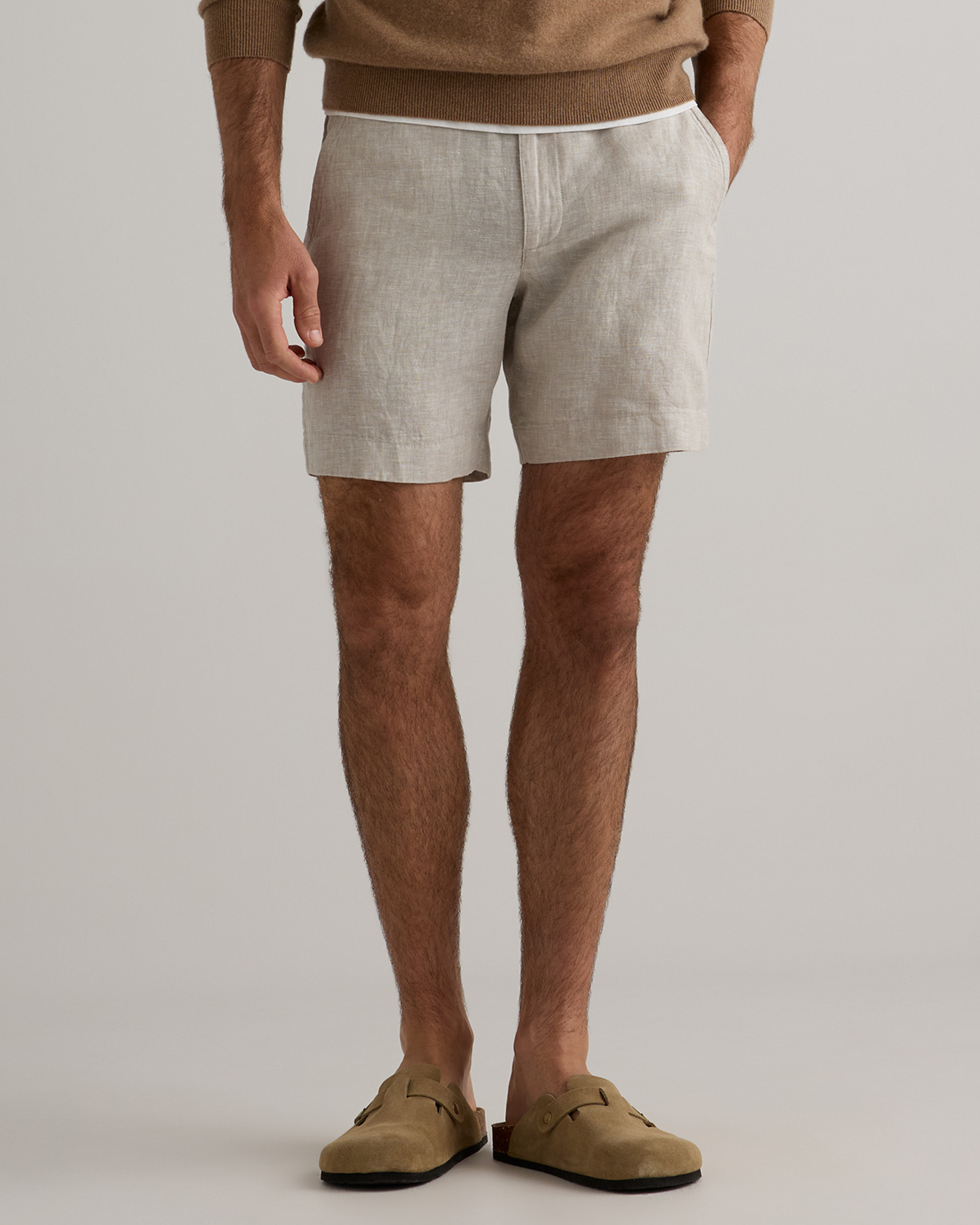 100% European Linen Trouser Shorts - 7"