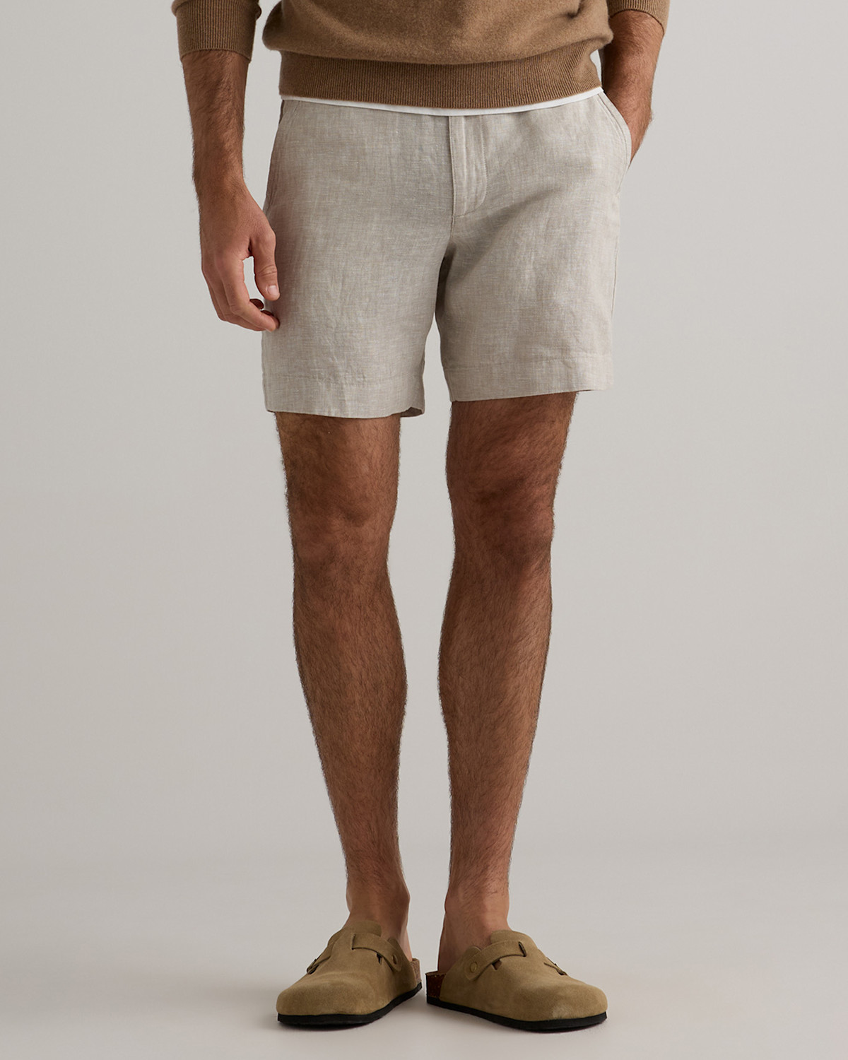 100% European Linen Trouser Shorts - 7"