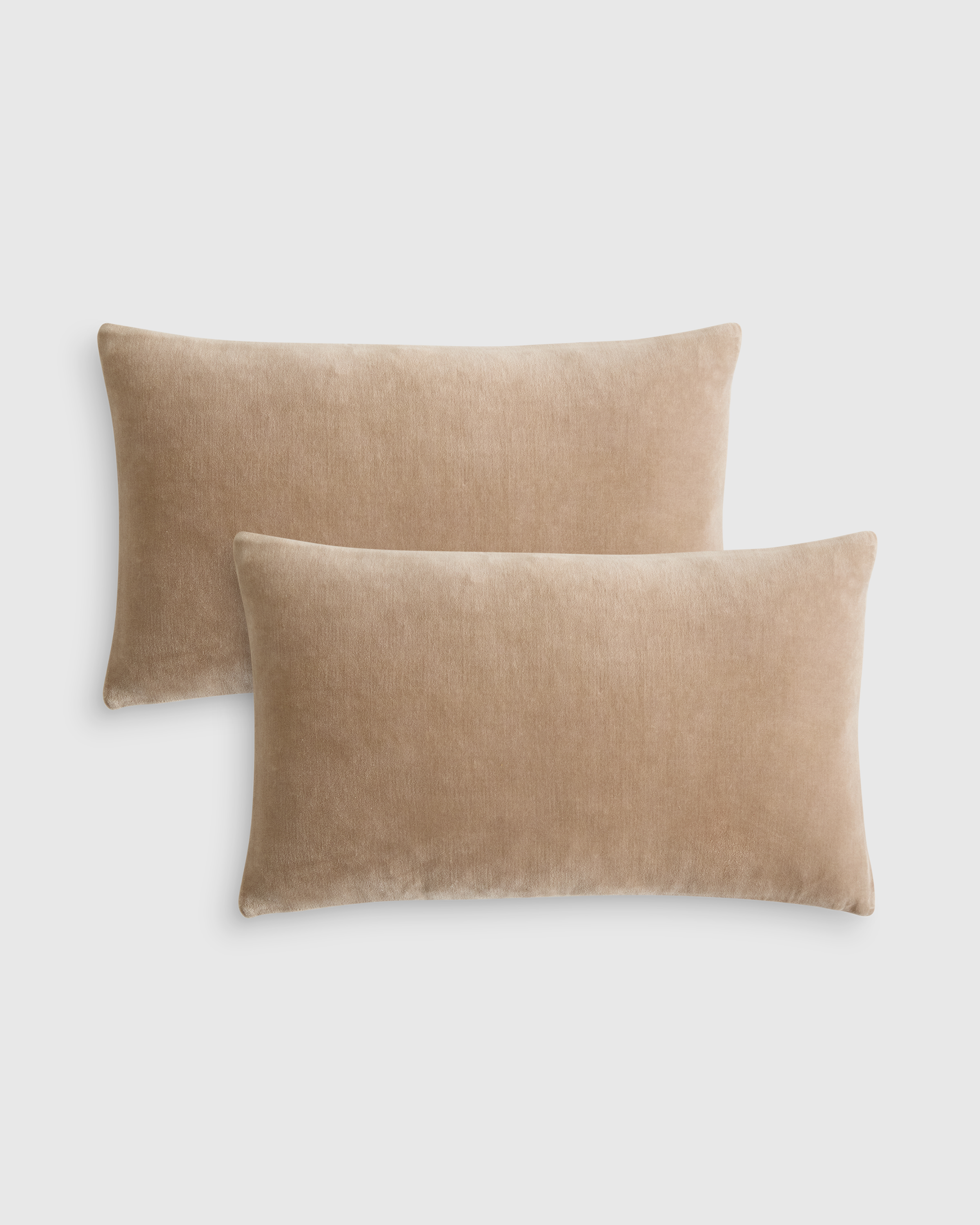 Classic Cotton Velvet Pillow Cover (Set of 2), Taupe, 20x20