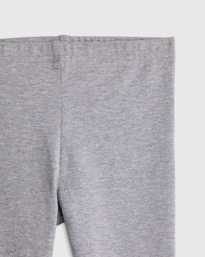 U--913 Baby Organic Cotton Leggings - BABY GIRL Heather Grey 16097 CROPPED