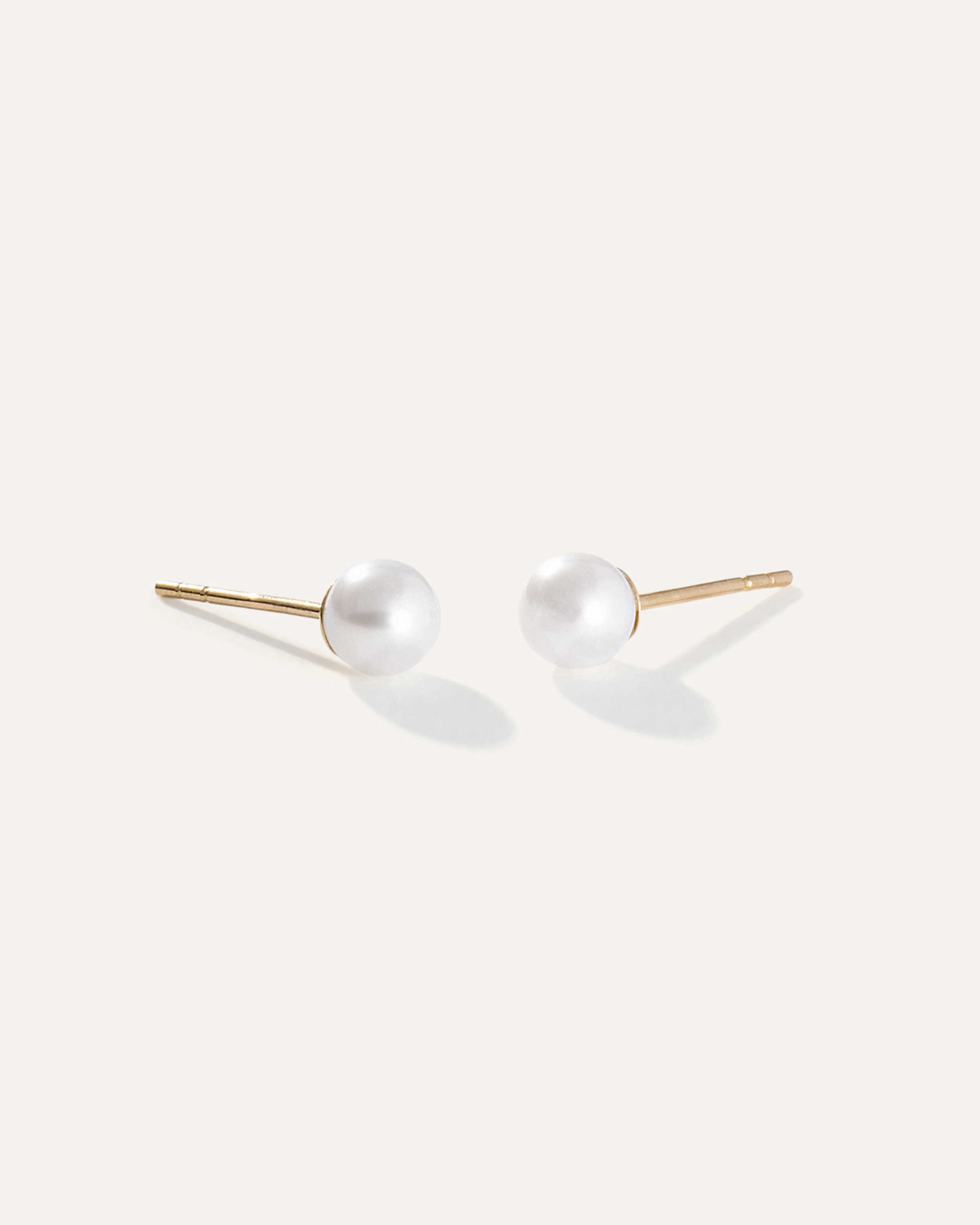 【wingbling】B[14kGold] Prince Pearl 14K Gold Freshwater Cultured Pearl Studs in Yellow Gold