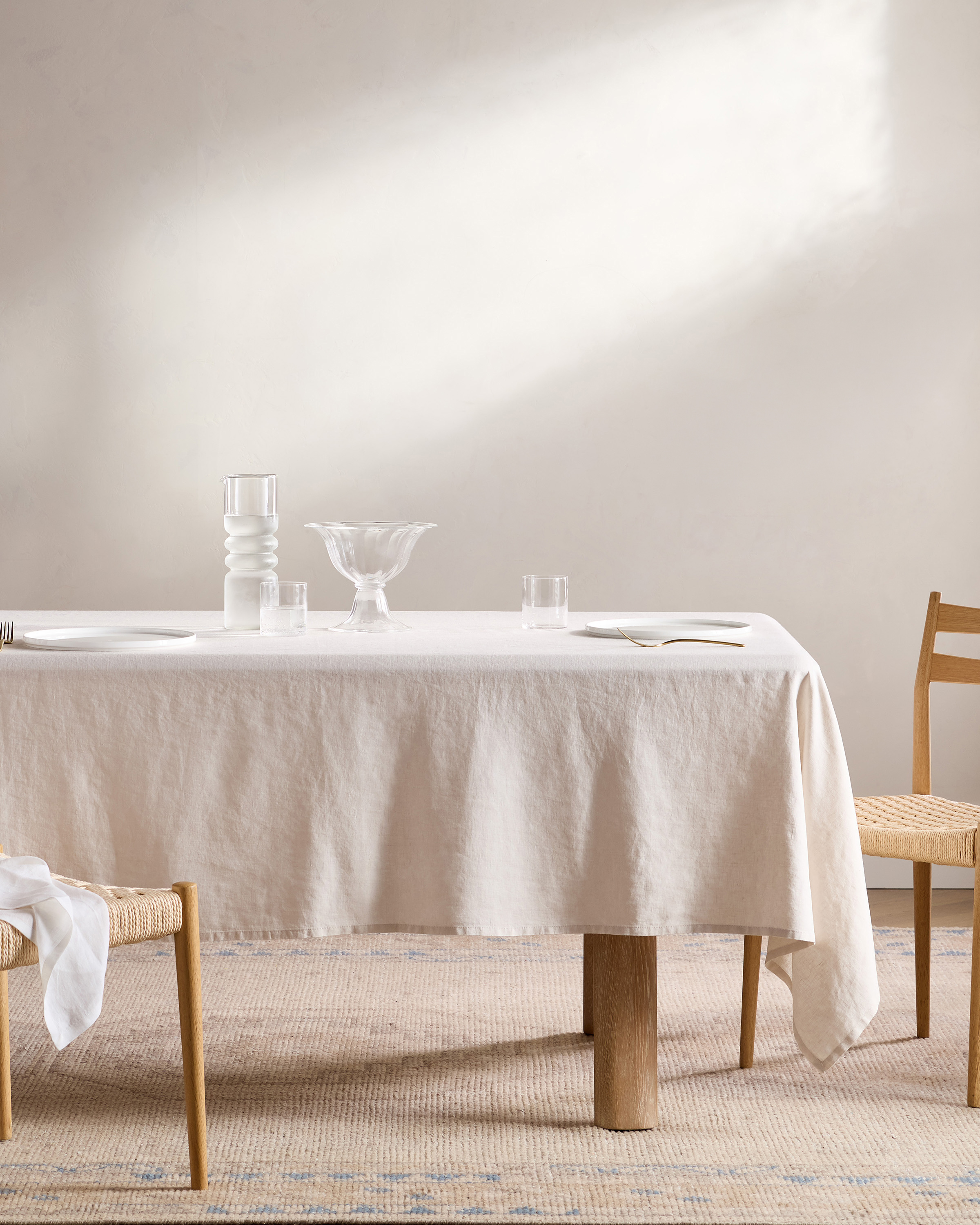Sand European Linen Tablecloth