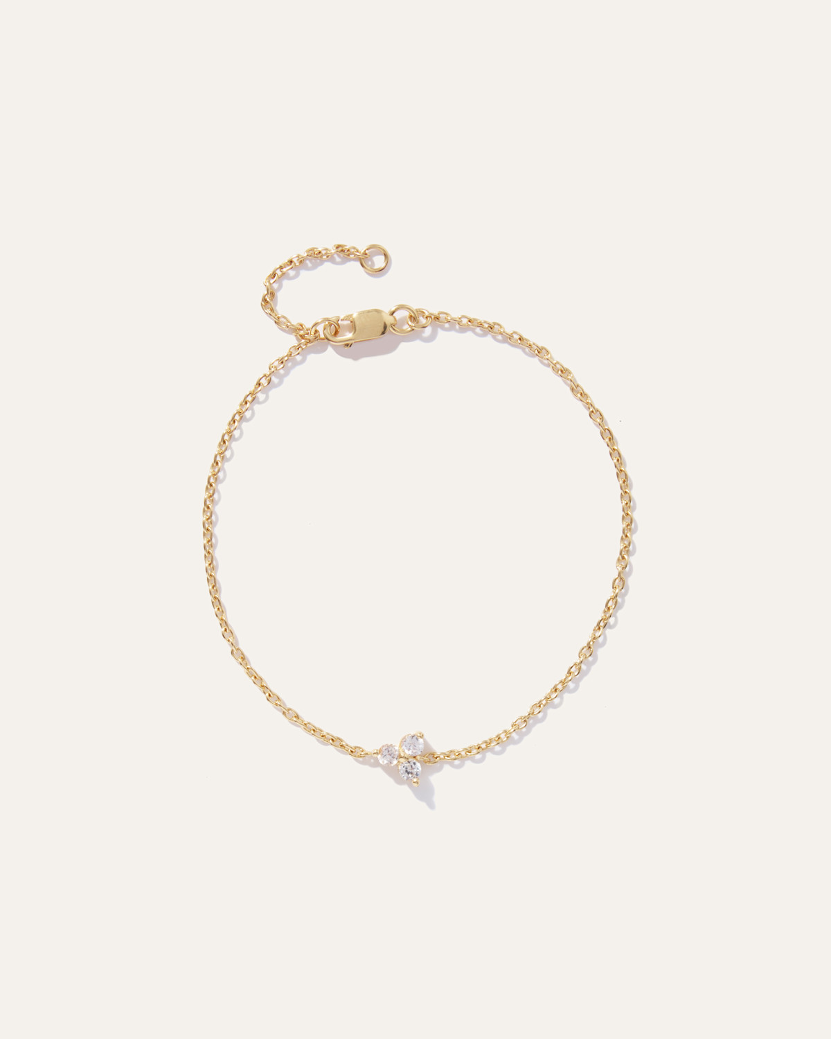 White Sapphire Triad Bracelet in Gold Vermeil