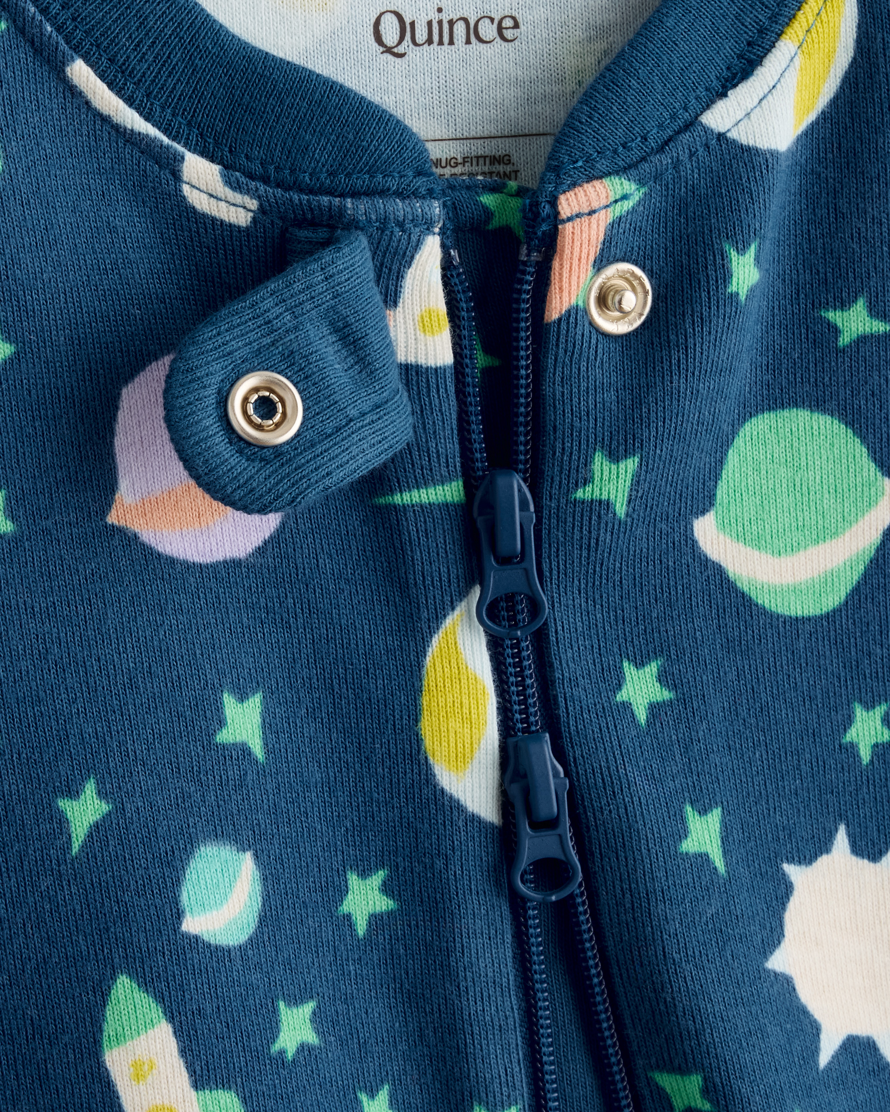 100% Organic Cotton One Piece Pajama - Baby in Planets, image size:1582x1977