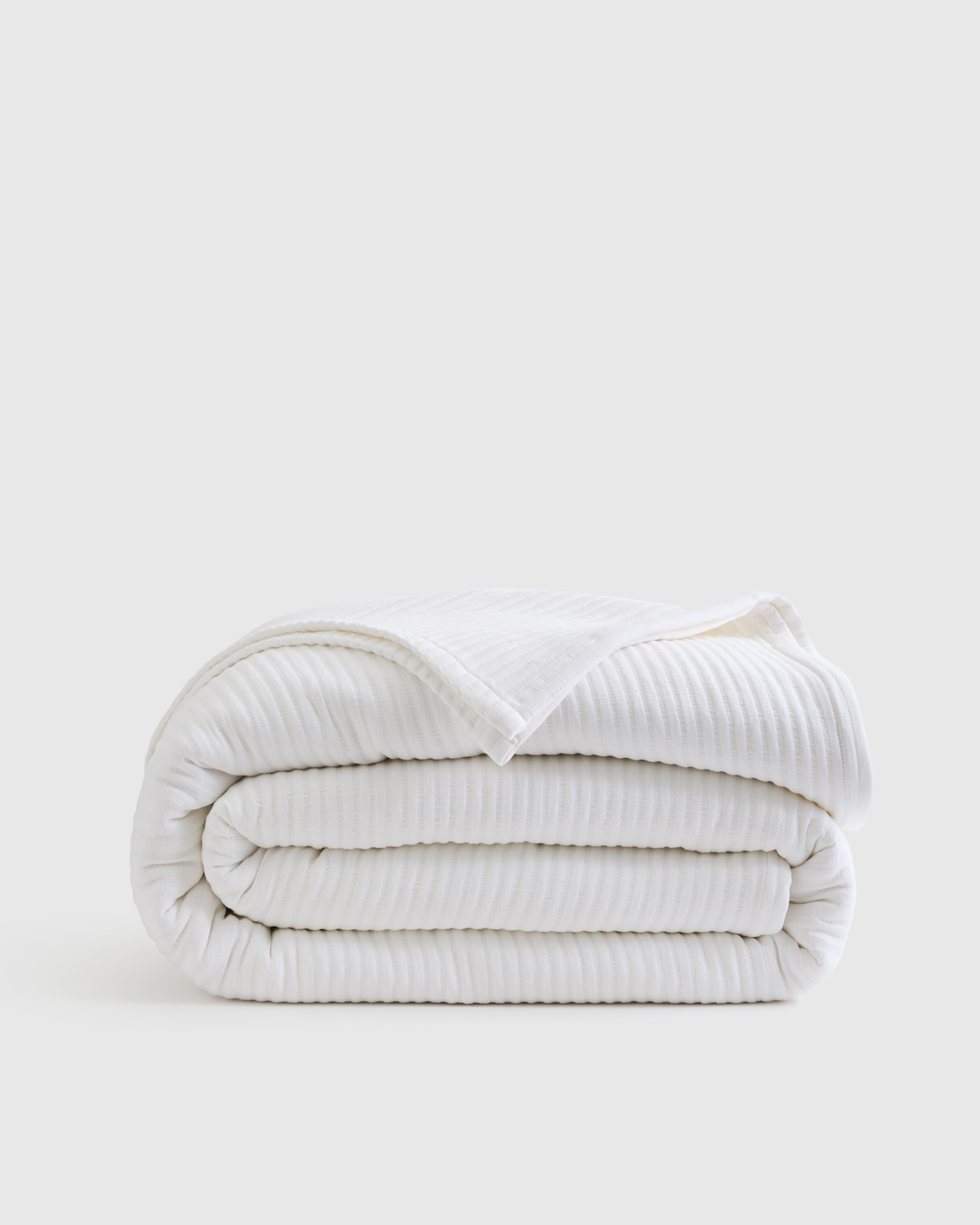White Organic Cotton Matelasse Coverlet
