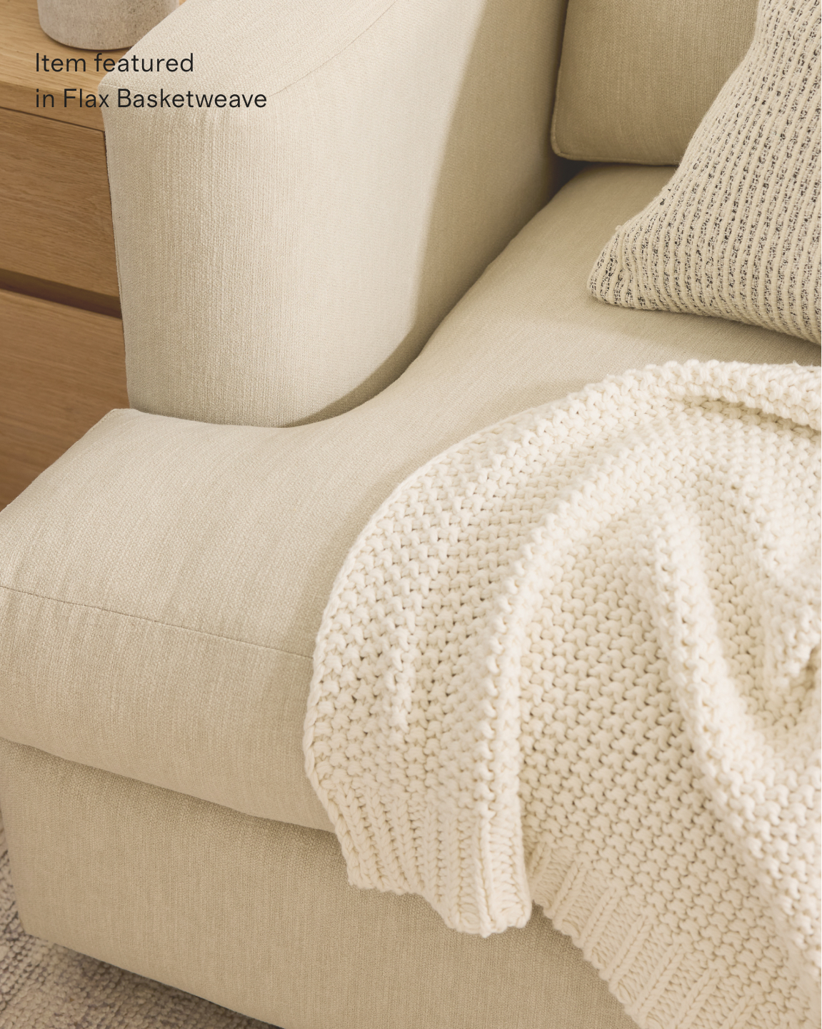 Sierra Performance Basketweave Curved Arm L Sectional - Thumbnail 4