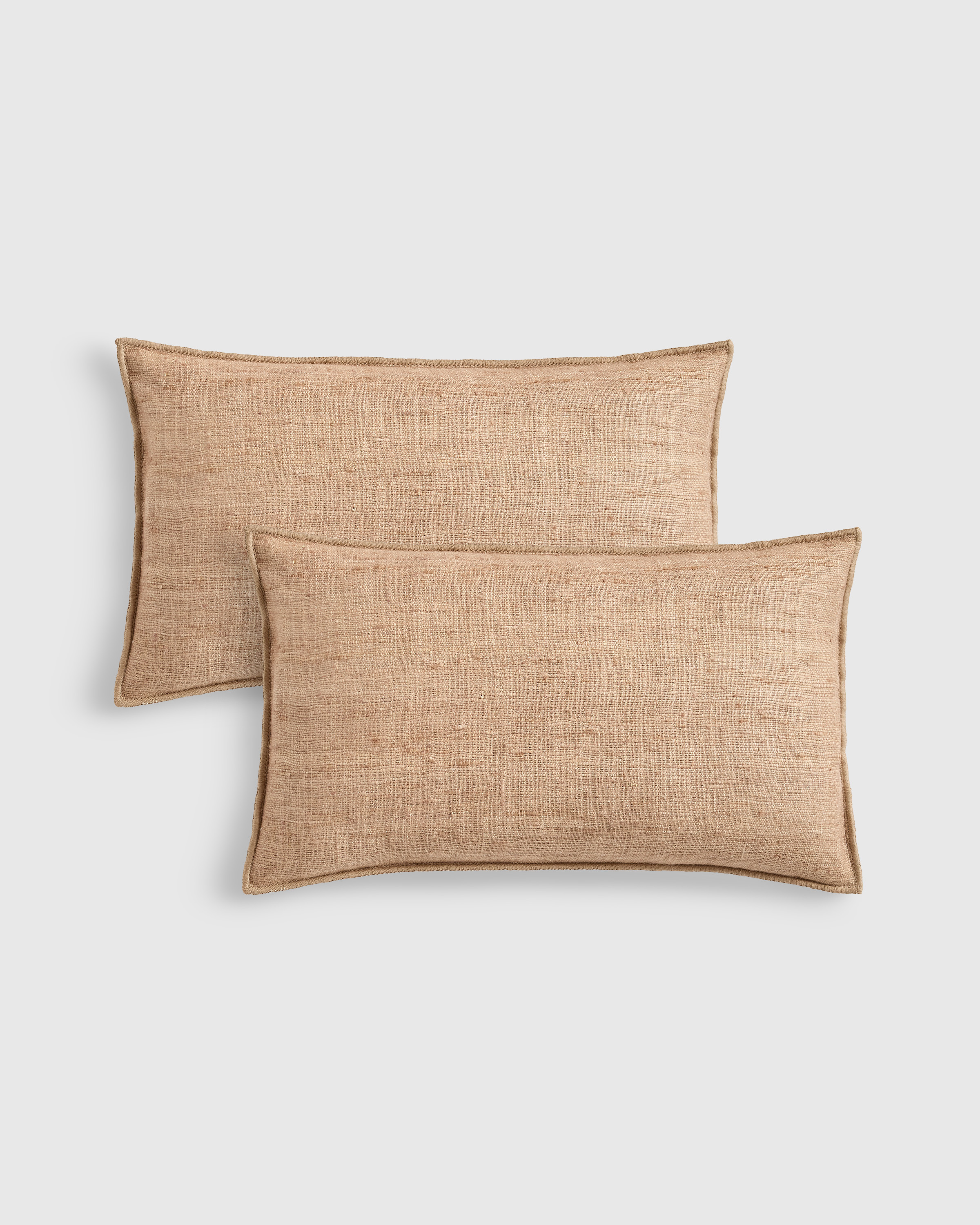 Sand Housses de coussin en soie brute (ensemble de 2)