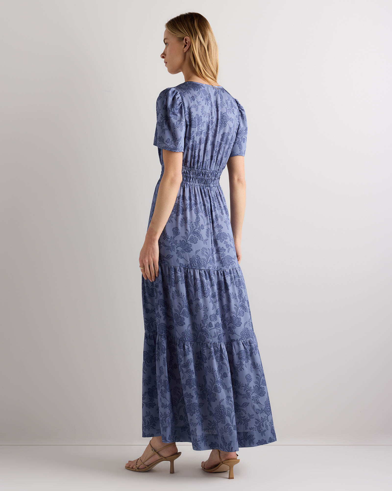 stretchable maxi dress Cotton for Women Ihhxva V-Neck Short Sleeve Relaxed Fit Button Detail Solid Color 3/4 Summer Soft Cotton- Soft Loose Front stretchable fabric Burgundy Wrap Front Empire Waist