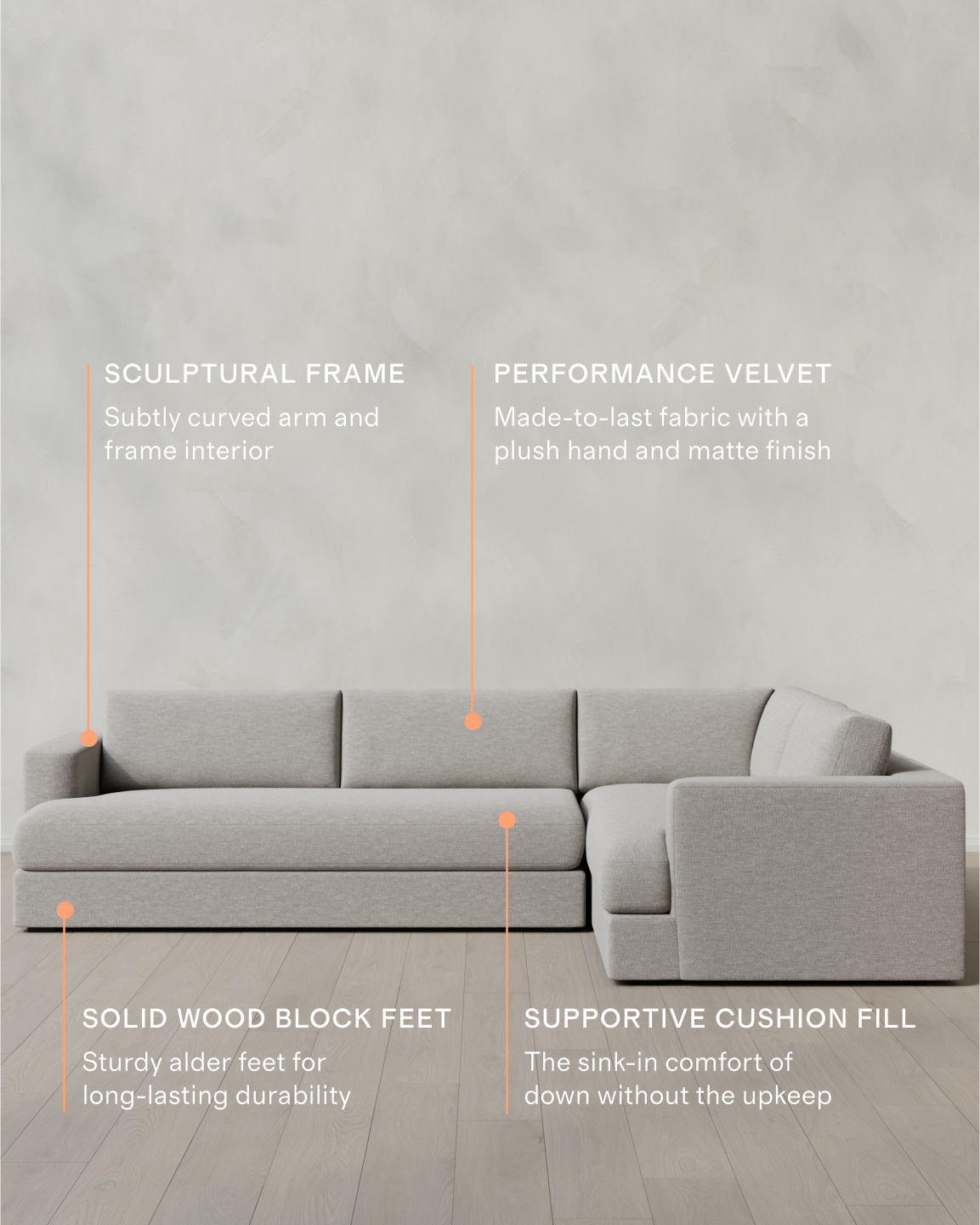 Sierra Performance Basketweave Curved Arm L Sectional