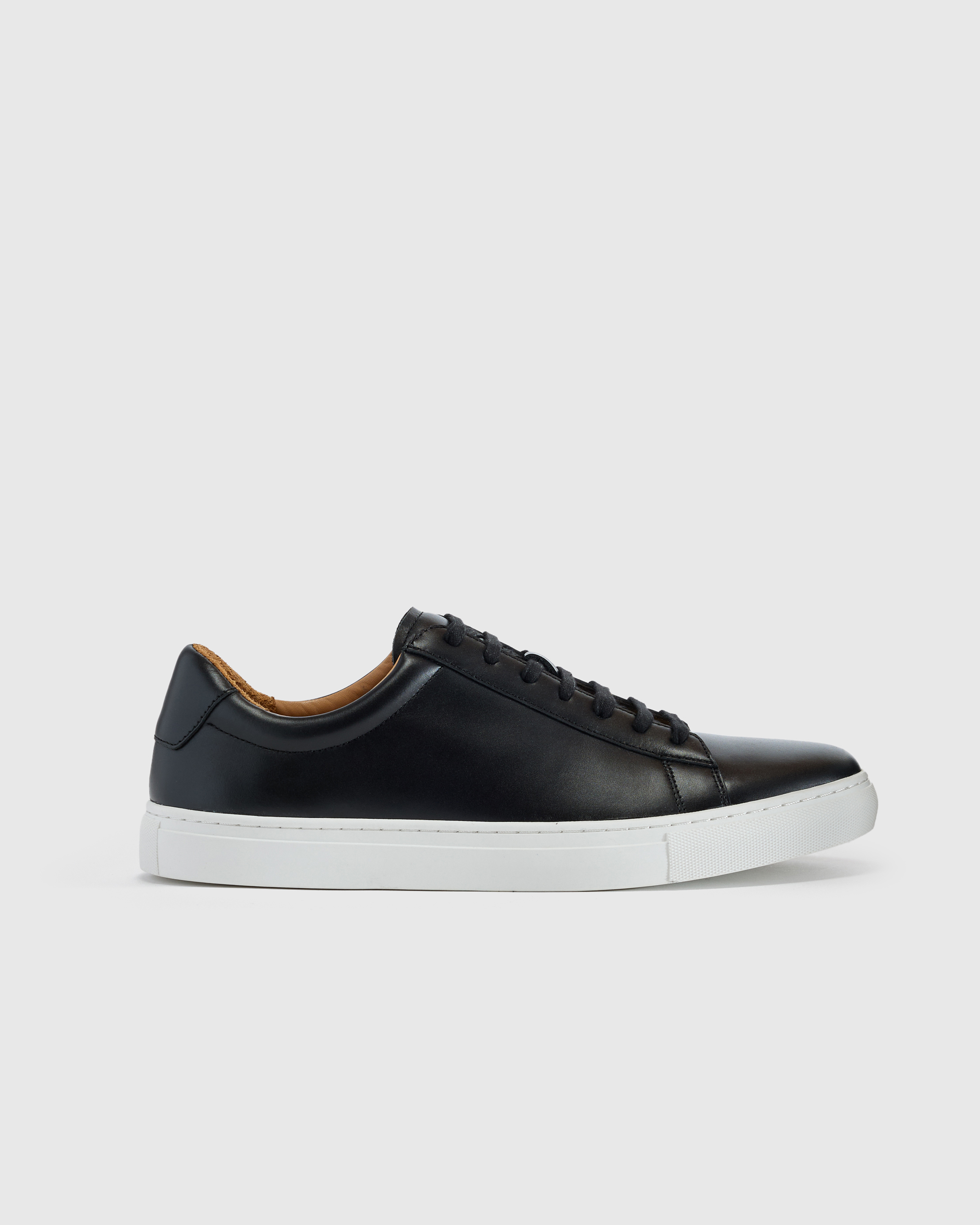 Black Italian Leather Everyday Sneaker