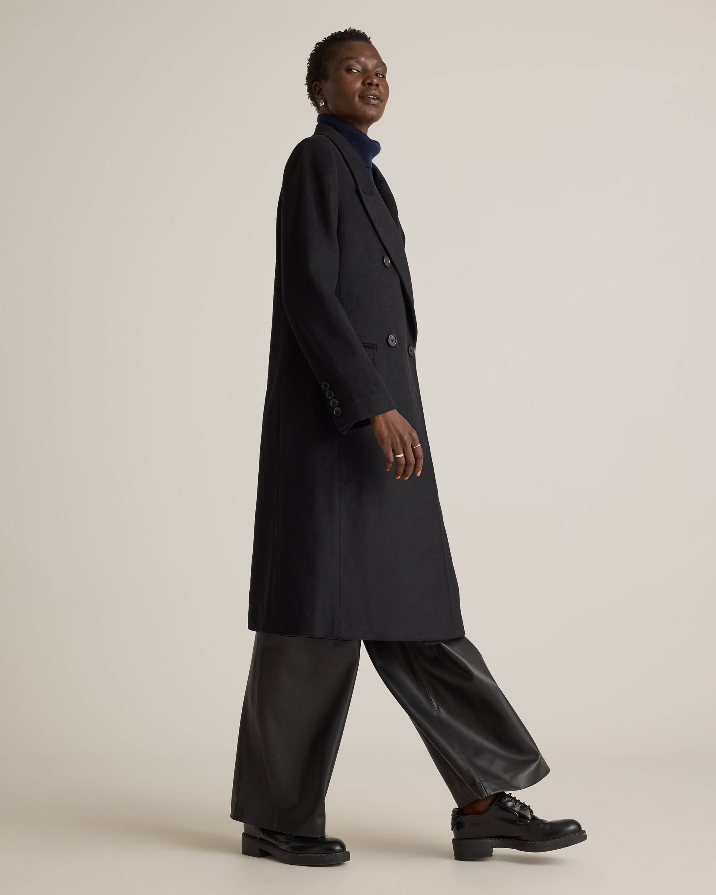 Italian Wool Double-Breasted Coat