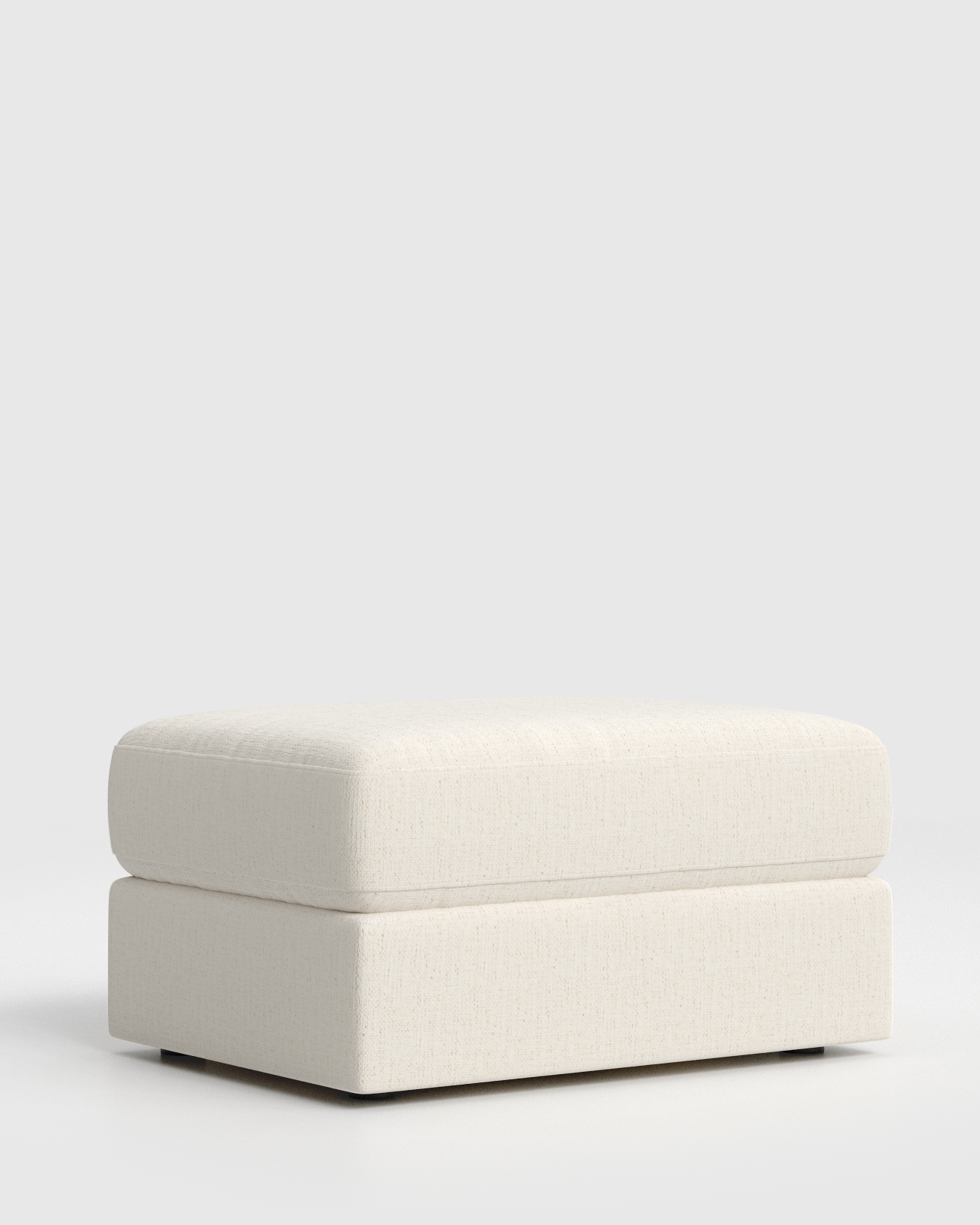 Square Arm Deep Seat Ottoman in Performance Chenille Linen Blend - thumbnail 4