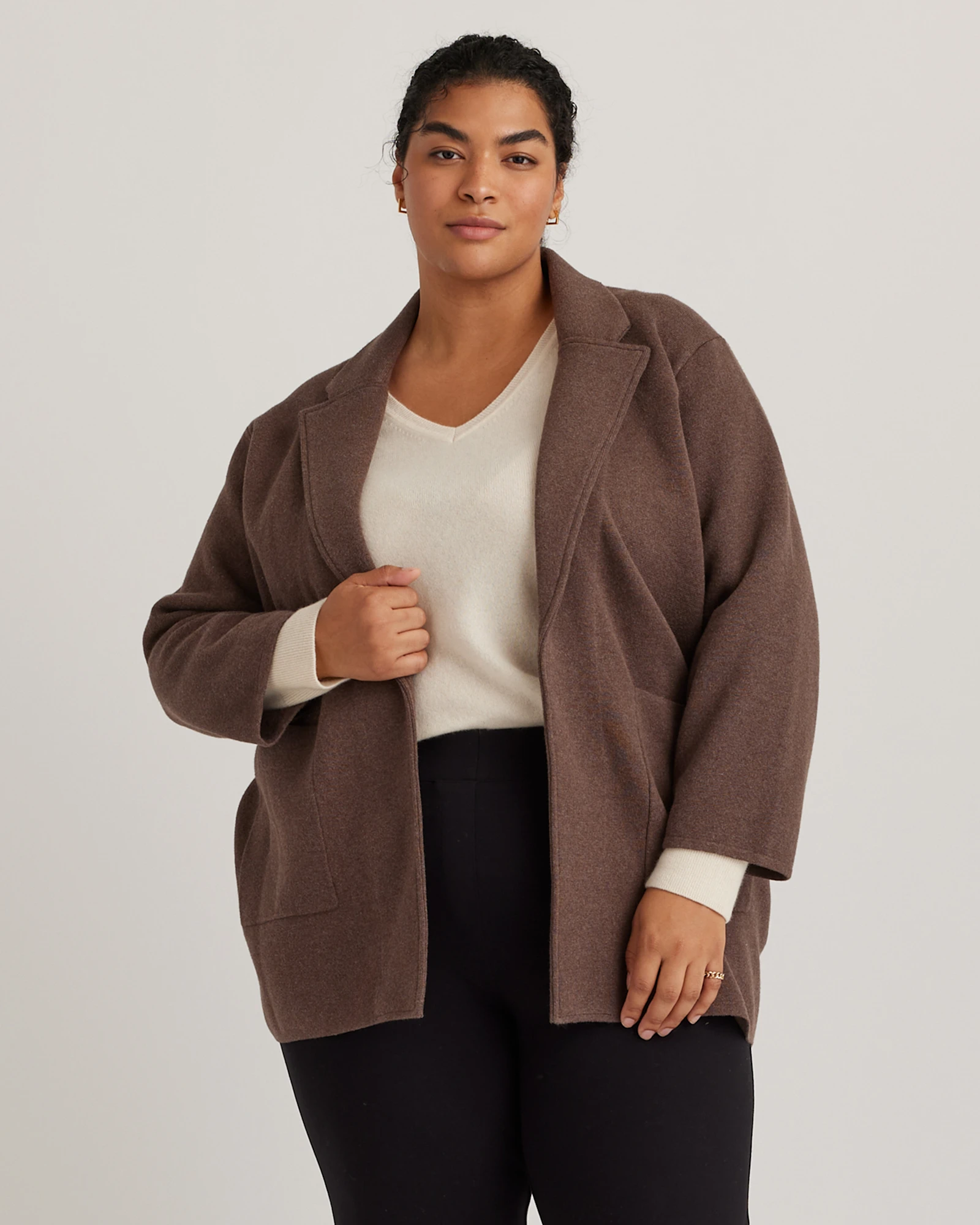 100% Organic Cotton Knit Blazer - Plus Size
