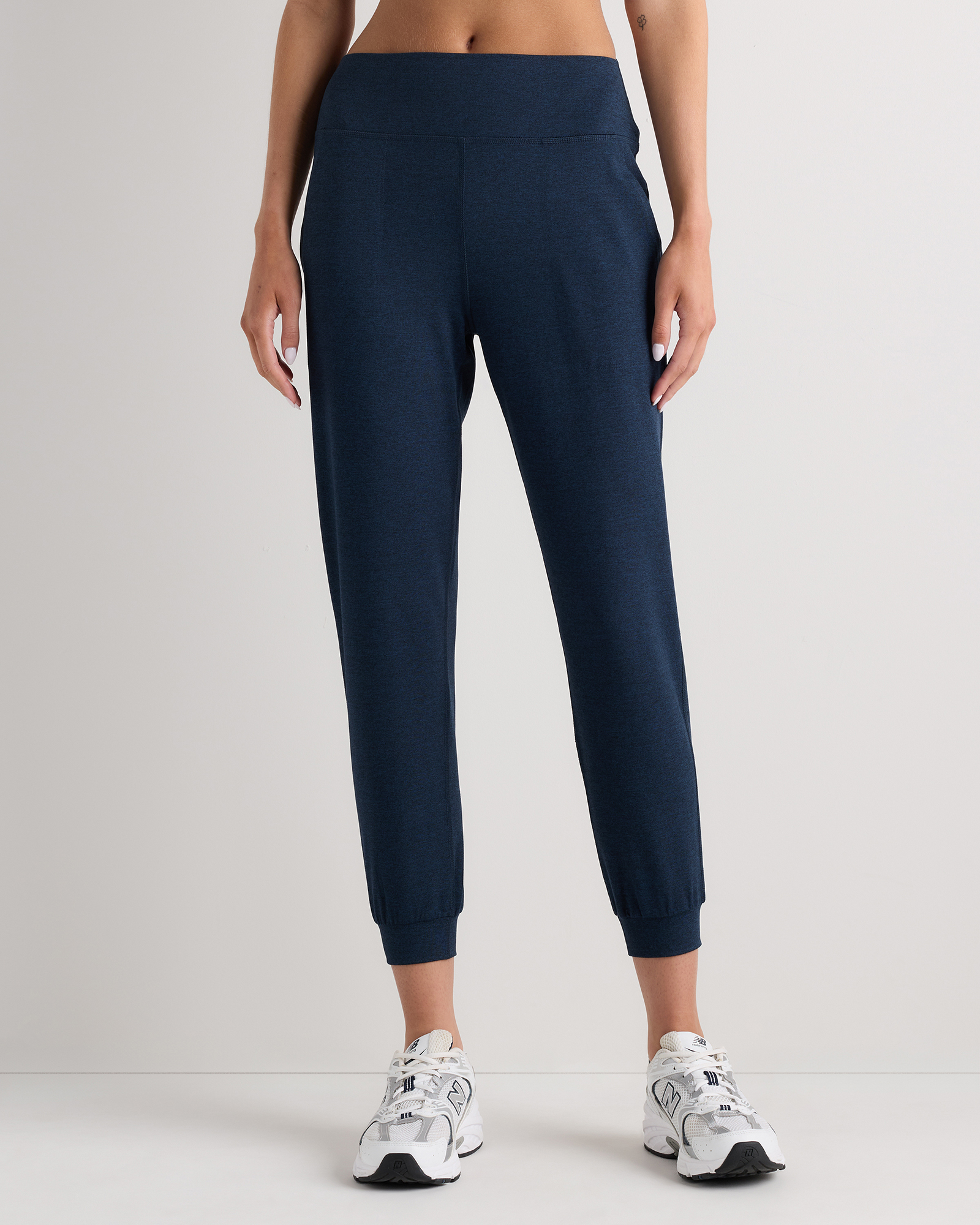 Heather Navy Ultra-Soft Mid-Rise Jogger