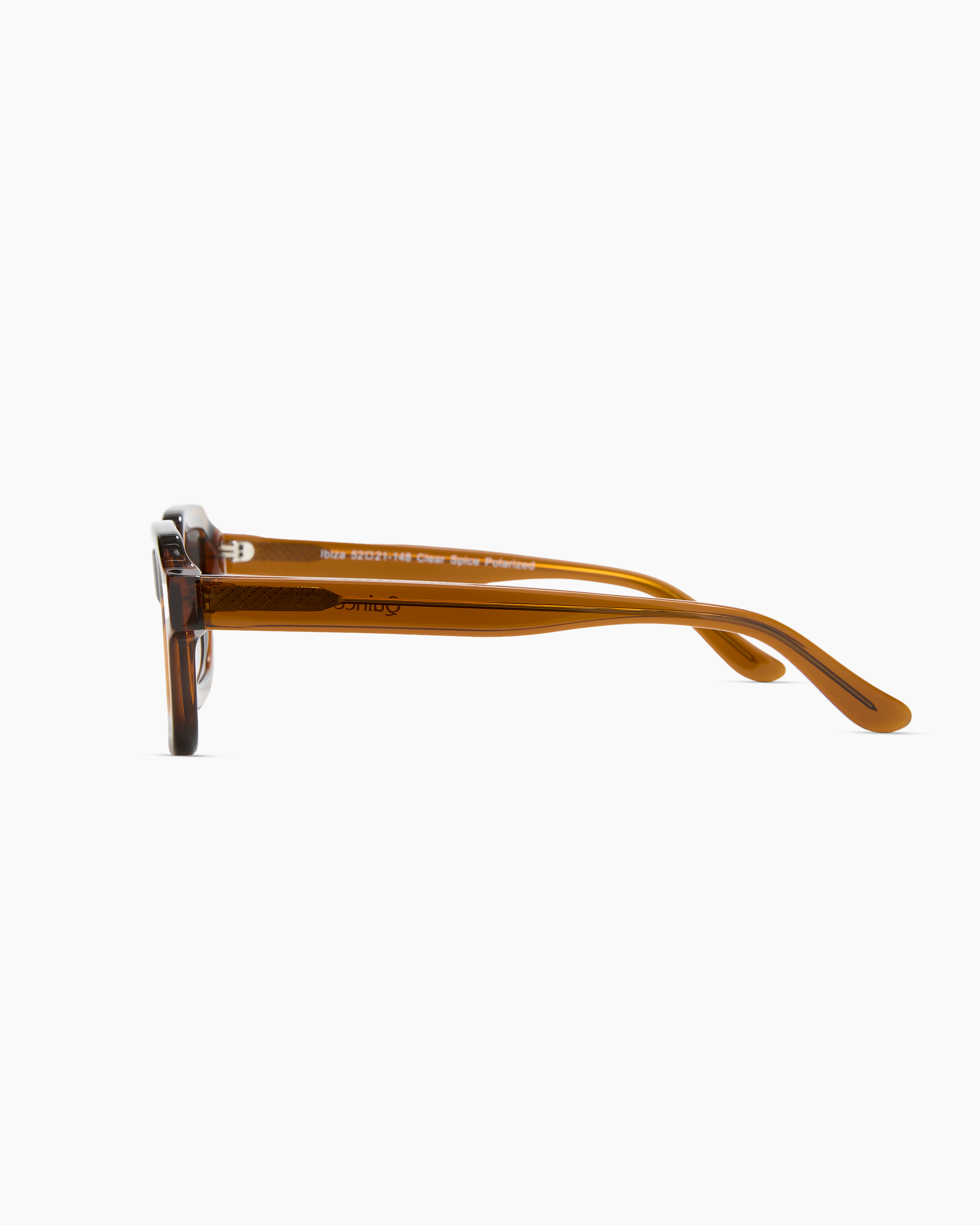 Ibiza Polarized Acetate Sunglasses in Clear Spice with Grey lens display picture 1