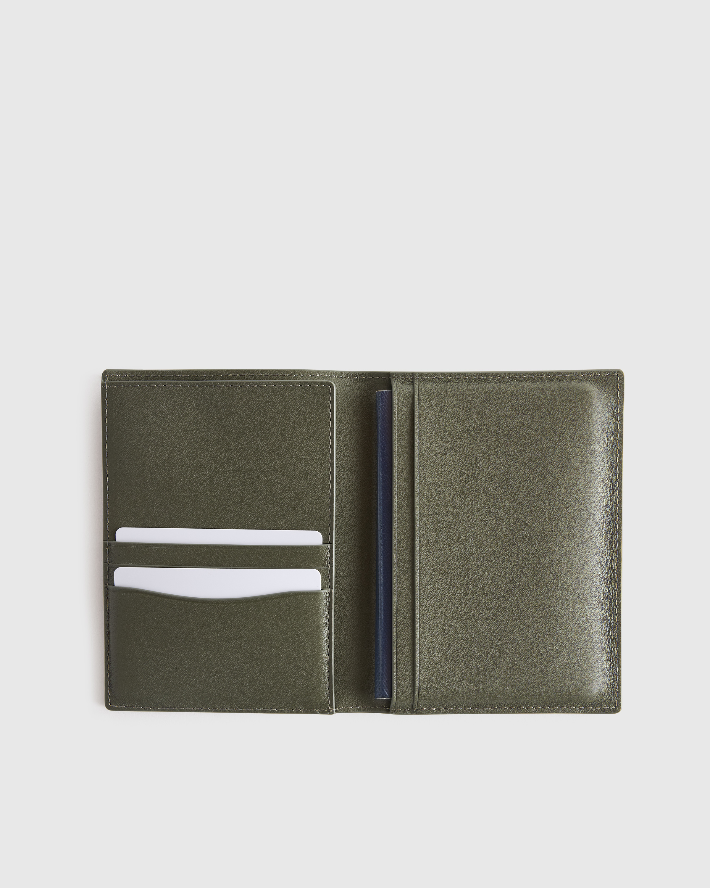 Nappa Leather RFID Blocking Passport Holder in Olive