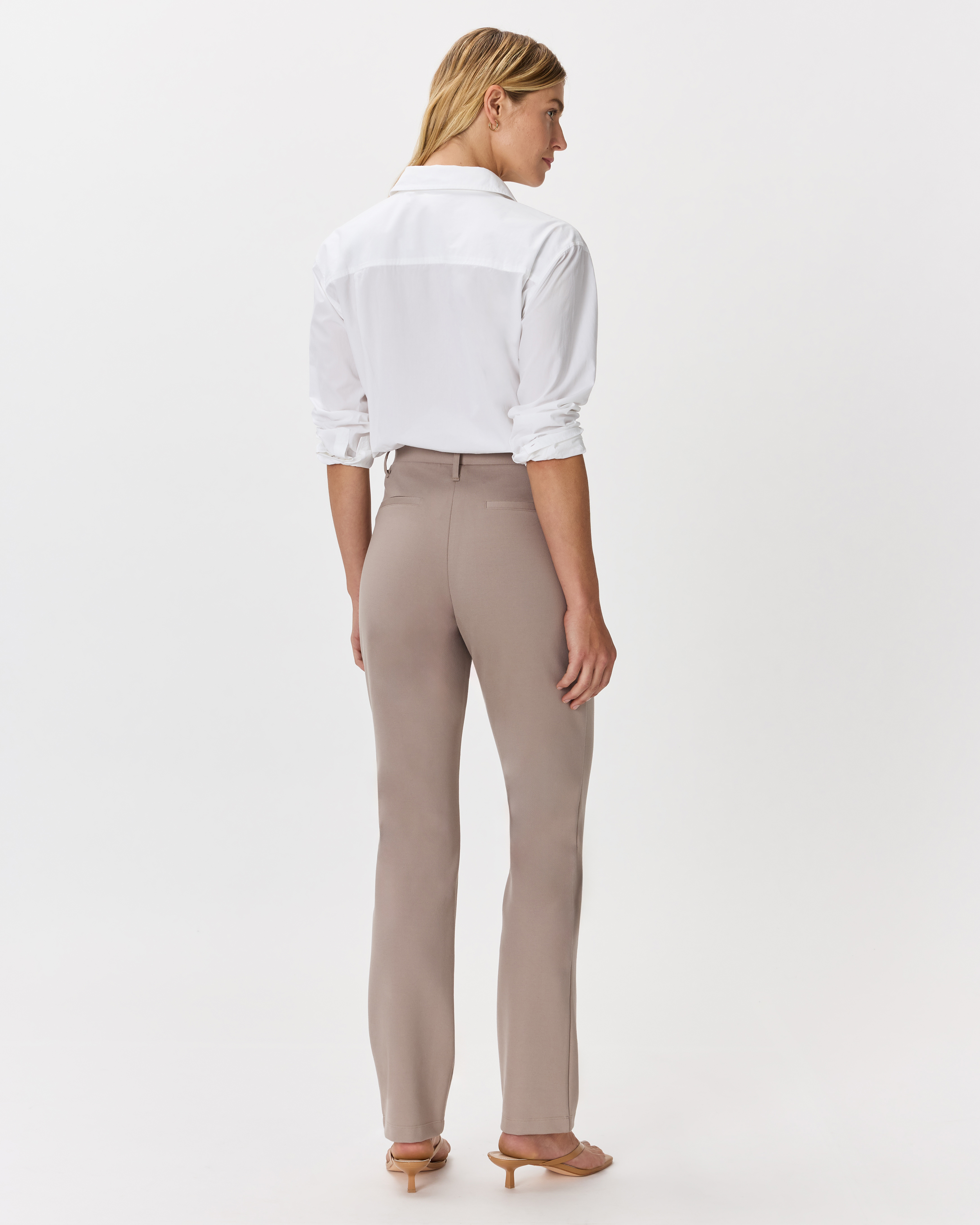 【新品】CARORIE LIGHT PONTE TAPERED PANTS[L] Ultra-Stretch Ponte Straight Leg Pants