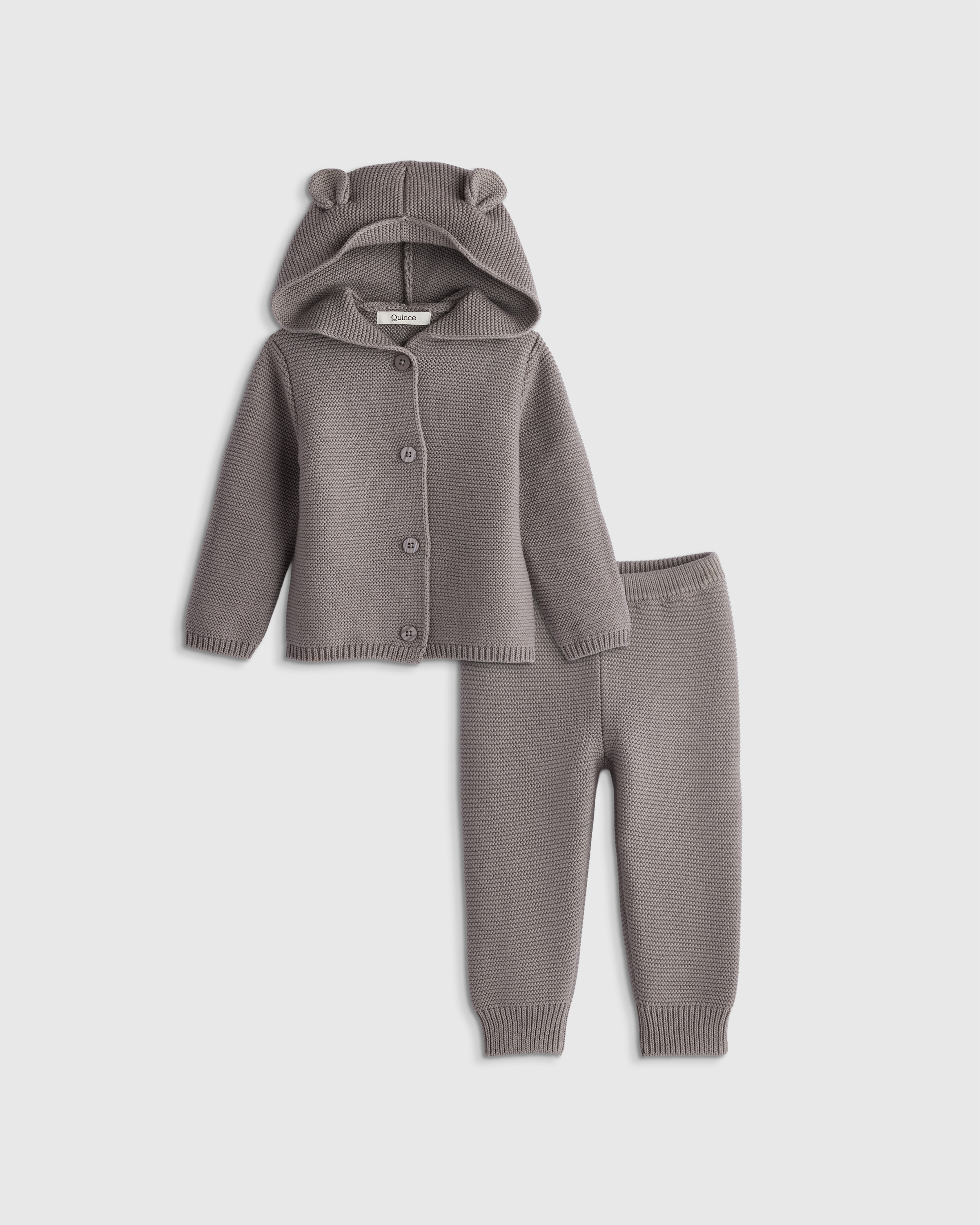 Grey 100% Organic Cotton Sweater Set