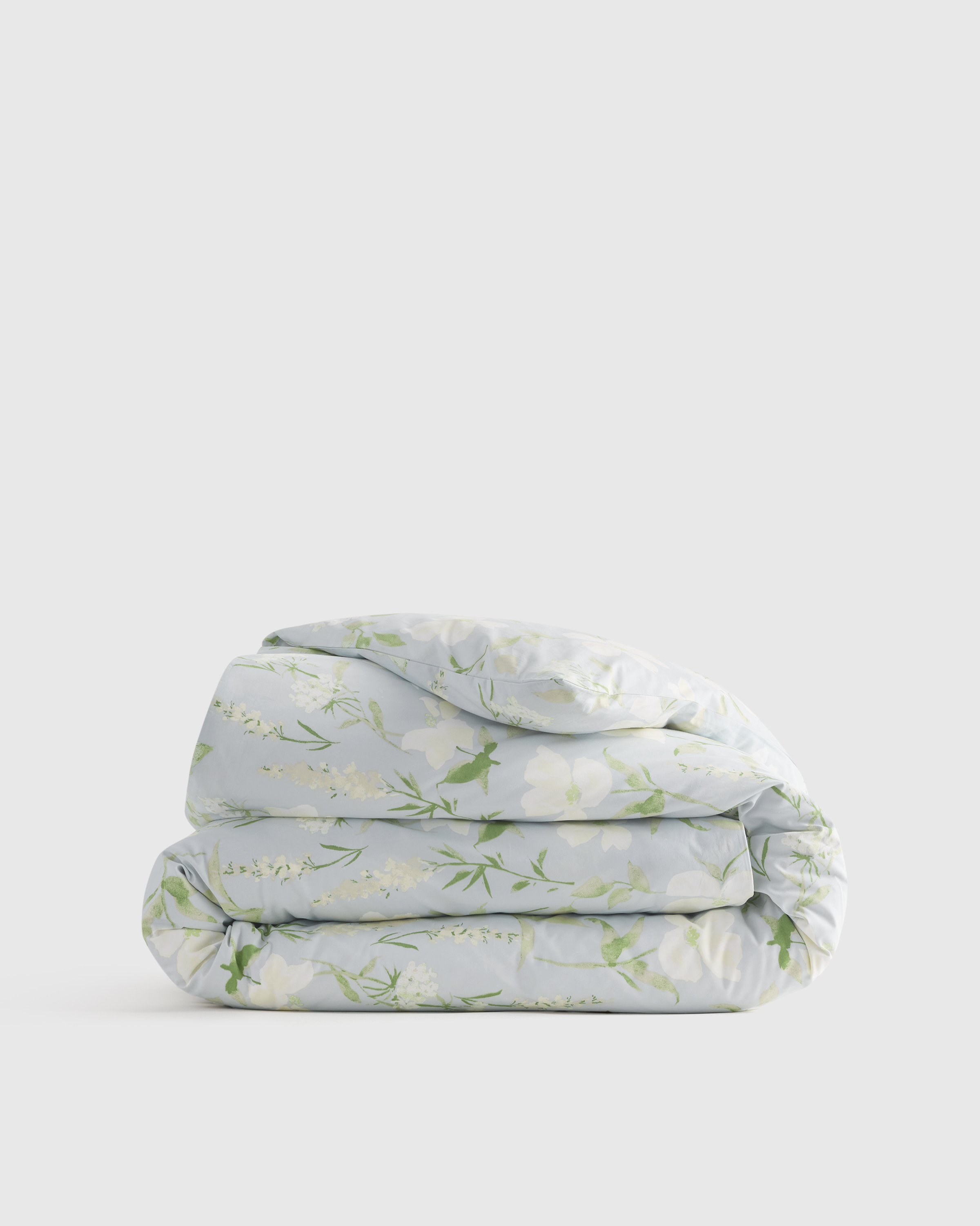 Blue Garden Classic Organic Percale Floral Duvet Cover