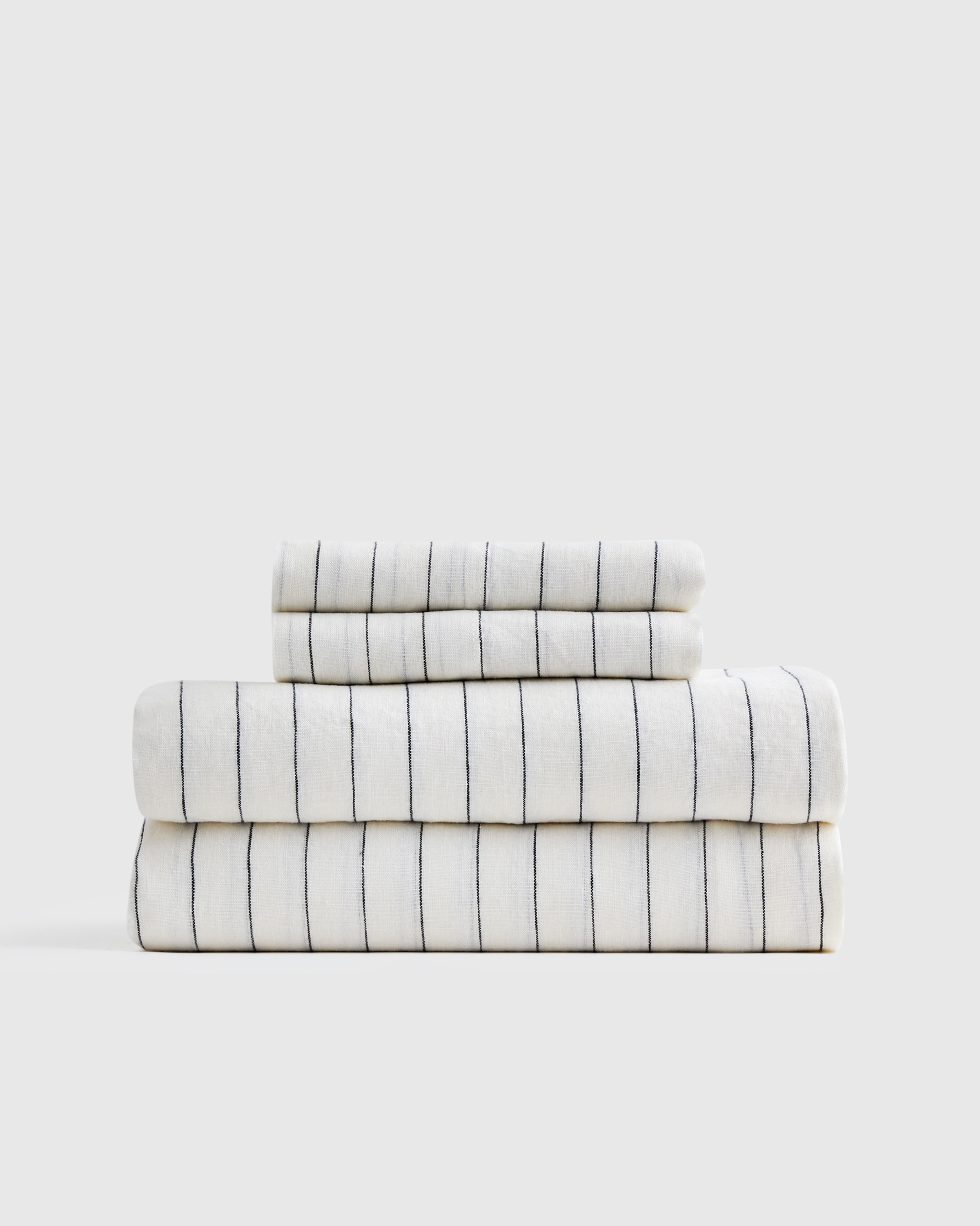 Pencil Stripe European Linen Stripe Sheet Set