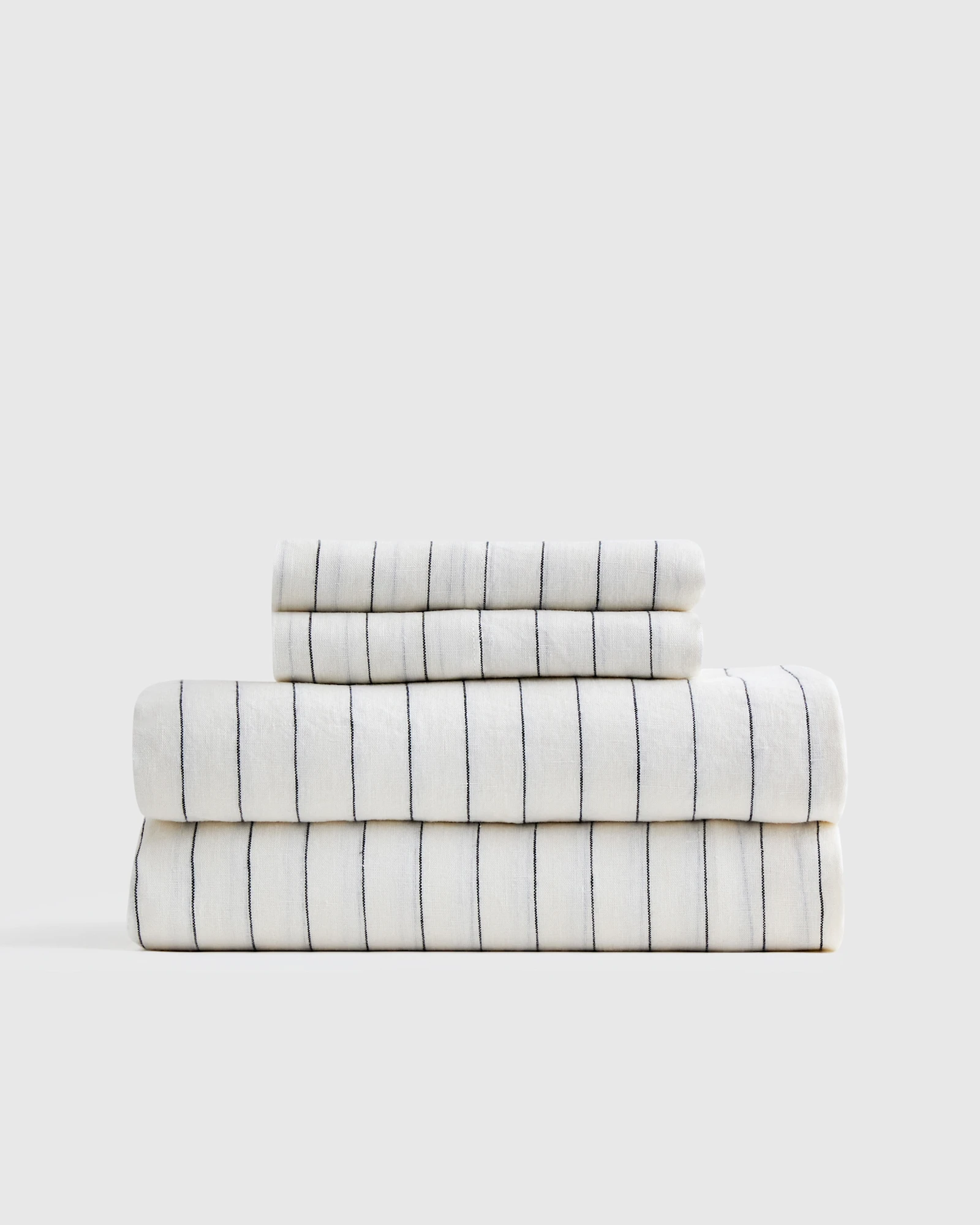 100% European Linen Stripe Sheet Set (Twin) by Quince