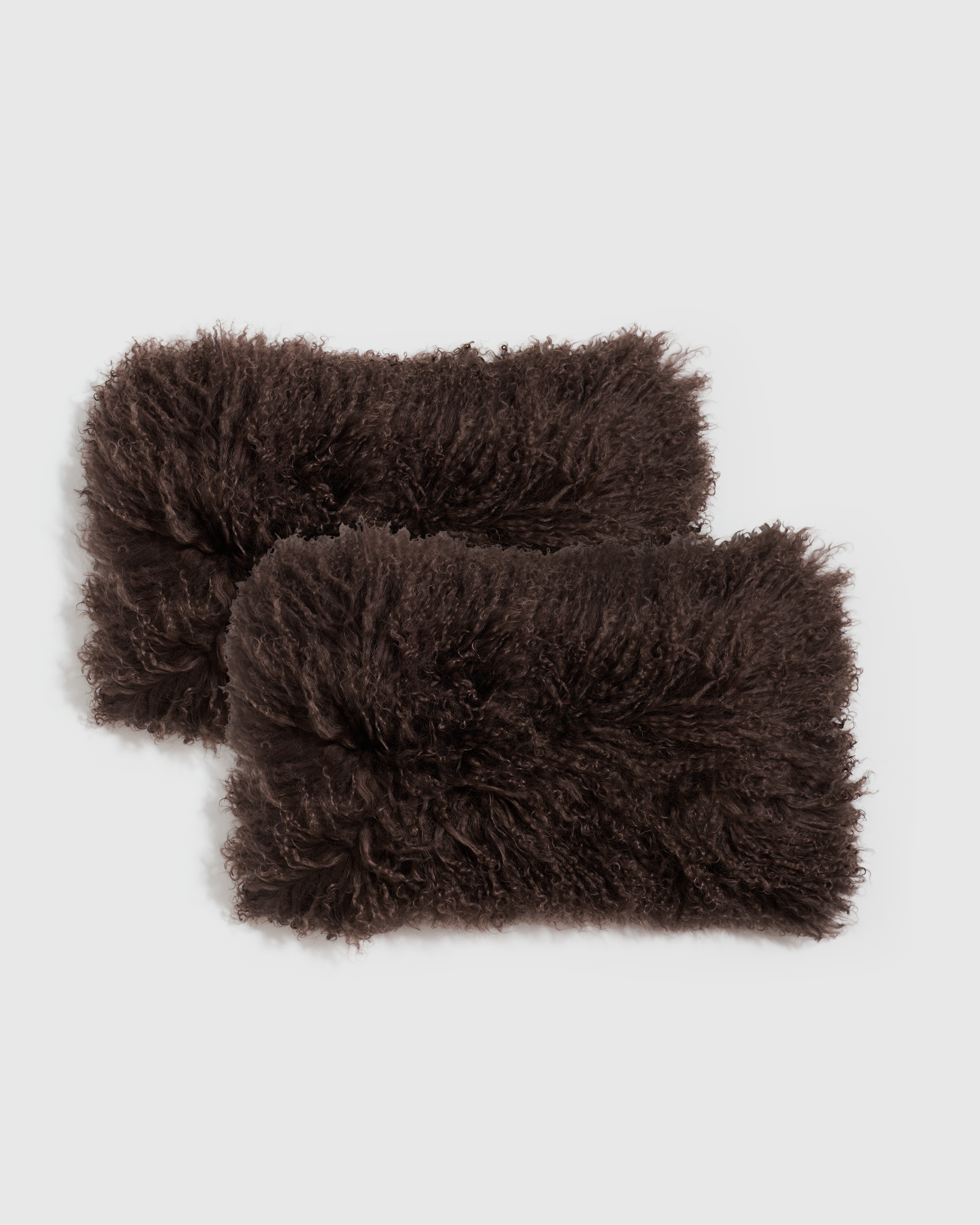 Espresso Luxe Mongolian Lamb Pillow Cover (Set of 2)