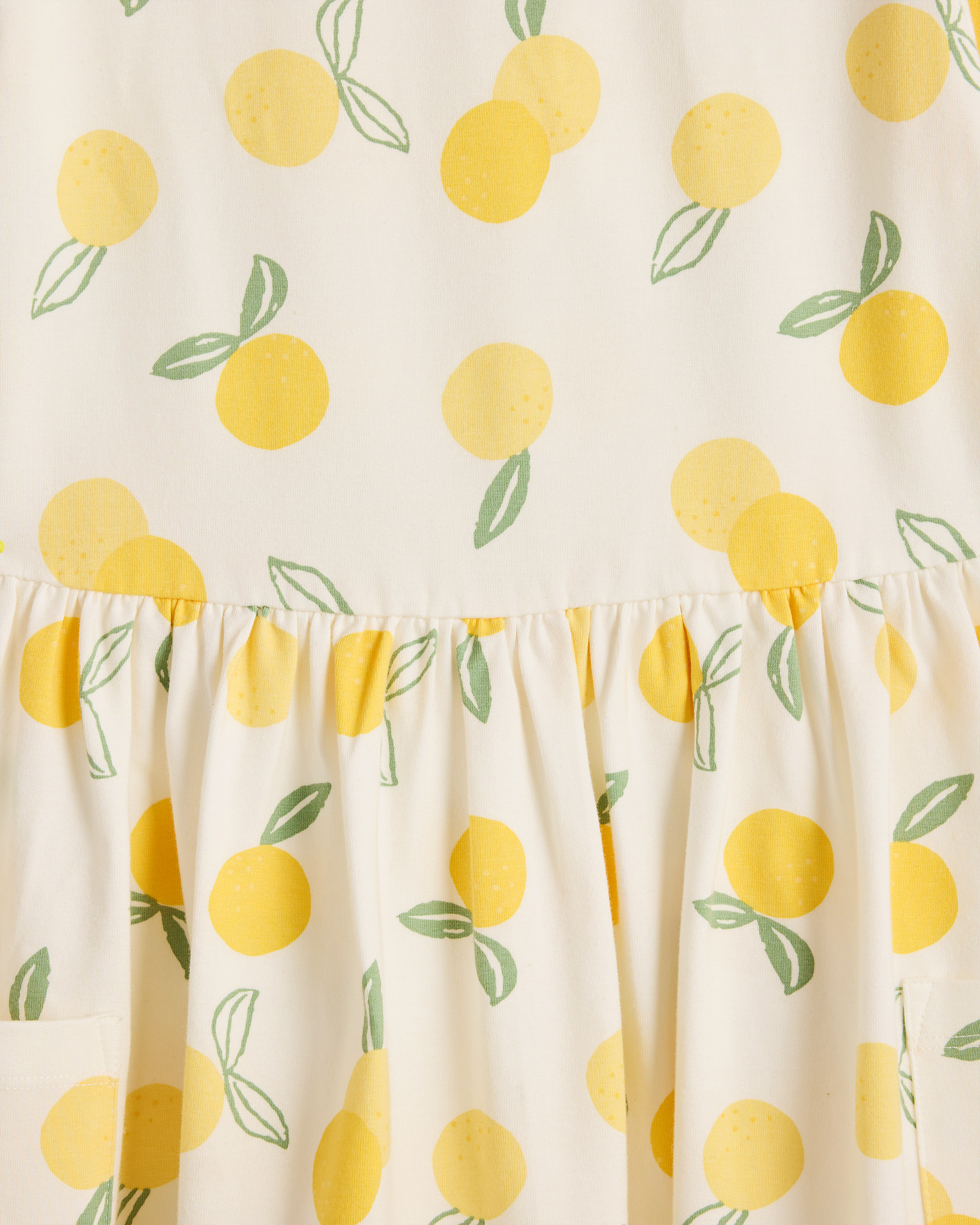 Fit and Flare Pocket Dress in Lemons, Size 8, Organic Cotton by Quince - Kid's