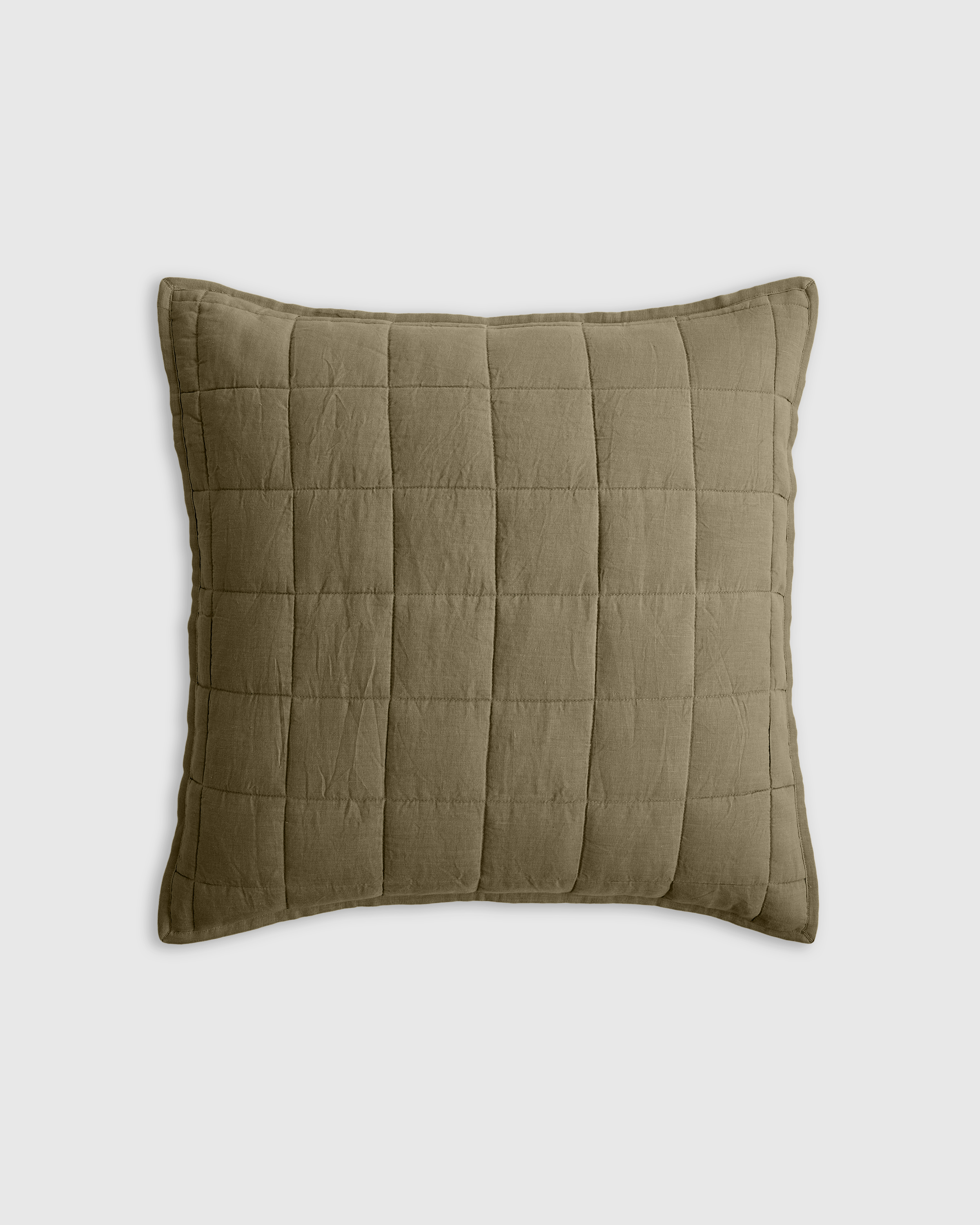 European Linen Quilted Euro Sham (Aloe)