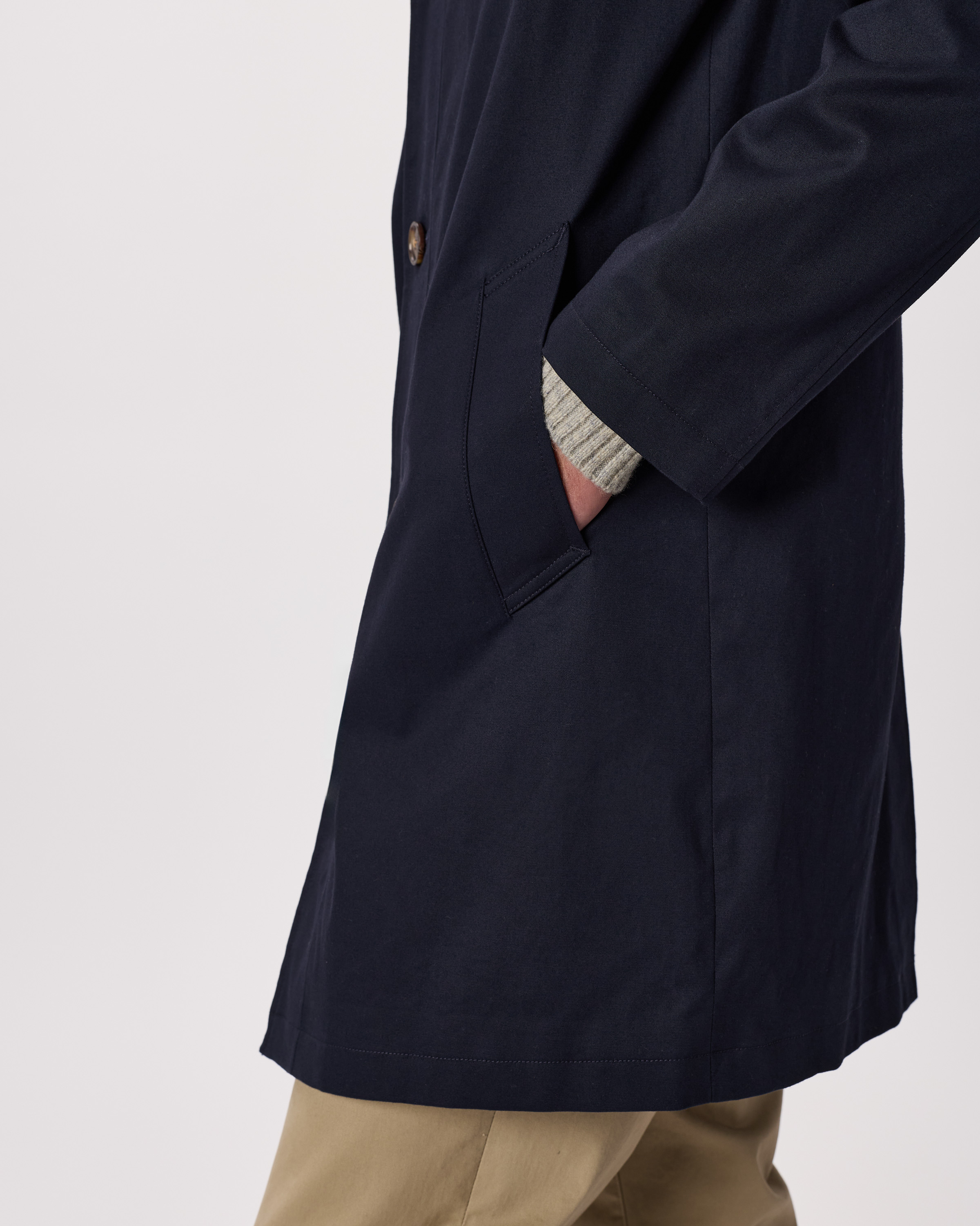 Men's Comfort Stretch Trench Coat in Navy