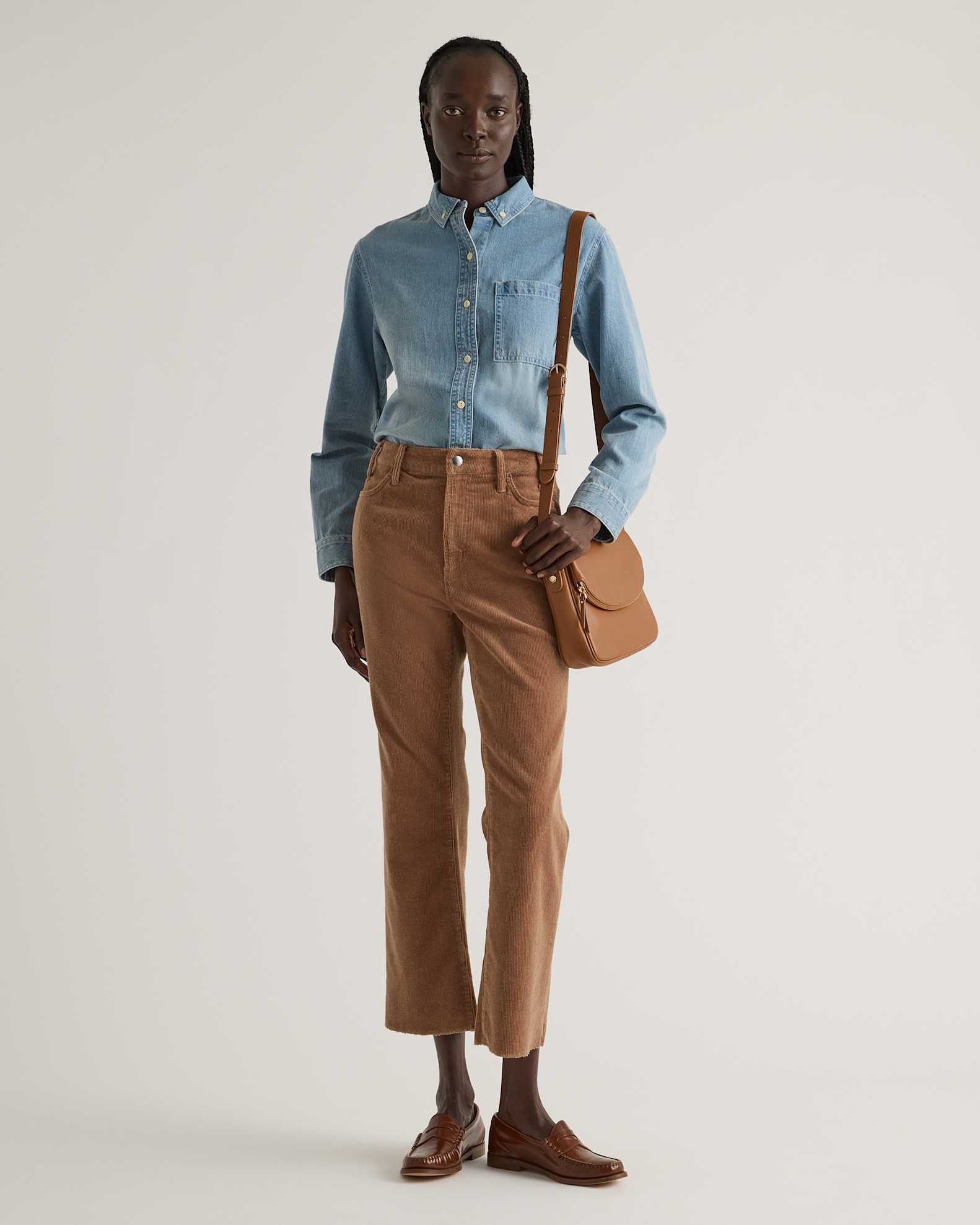Organic Stretch Corduroy Kick Flare Pants in Warm Brown Organic Stretch Corduroy Kick Flare Pants in Warm Brown