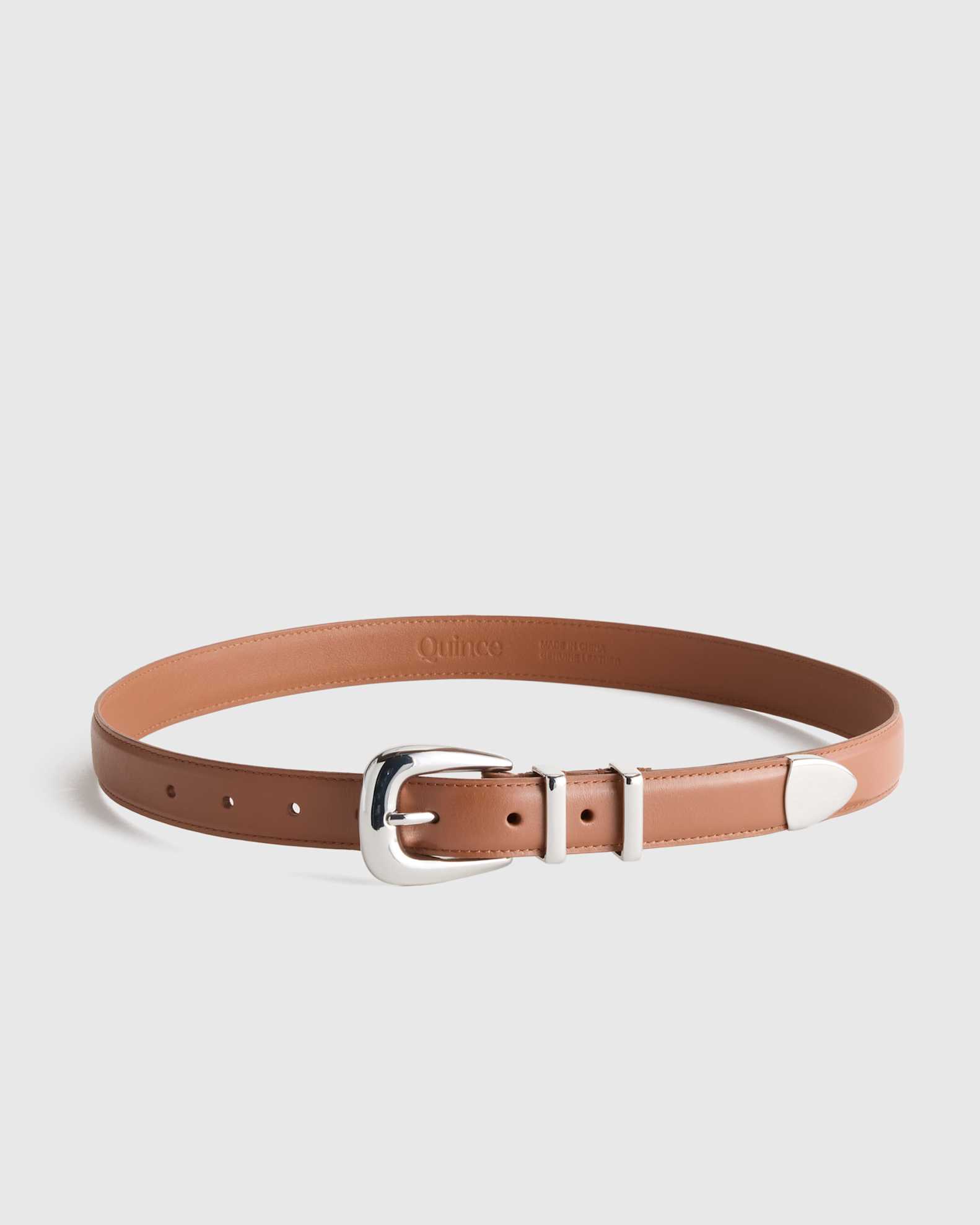 Women's Lola European Leather Western Belt in Nutmeg, Size Medium by Quince Women's Lola European Leather Western Belt in Nutmeg, Size Medium by Quince