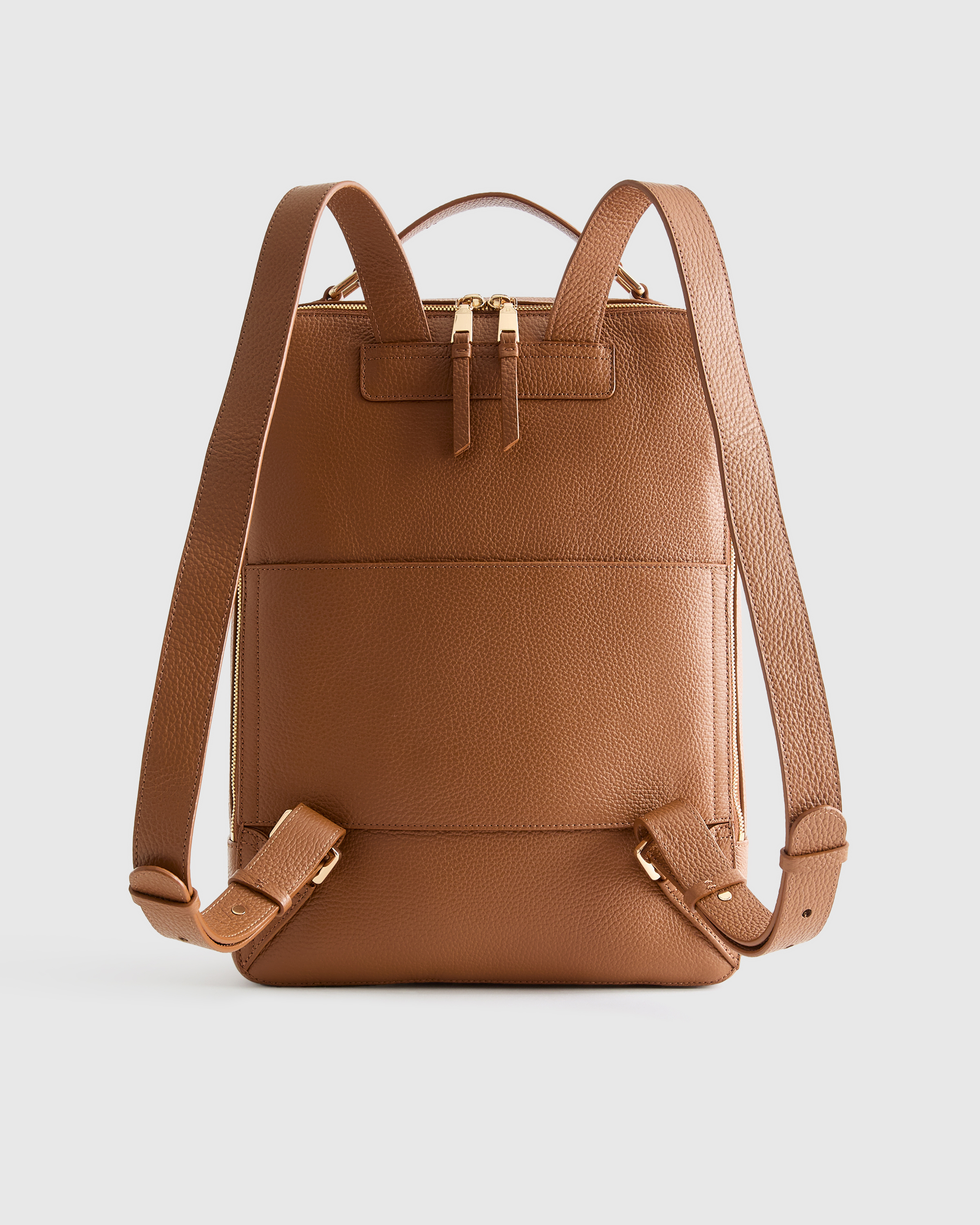 Italian Leather Laptop Backpack in Cognac