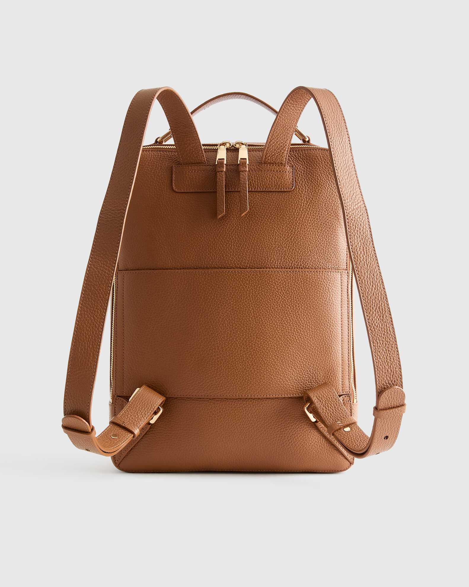 Italian Leather Laptop Backpack in Cognac